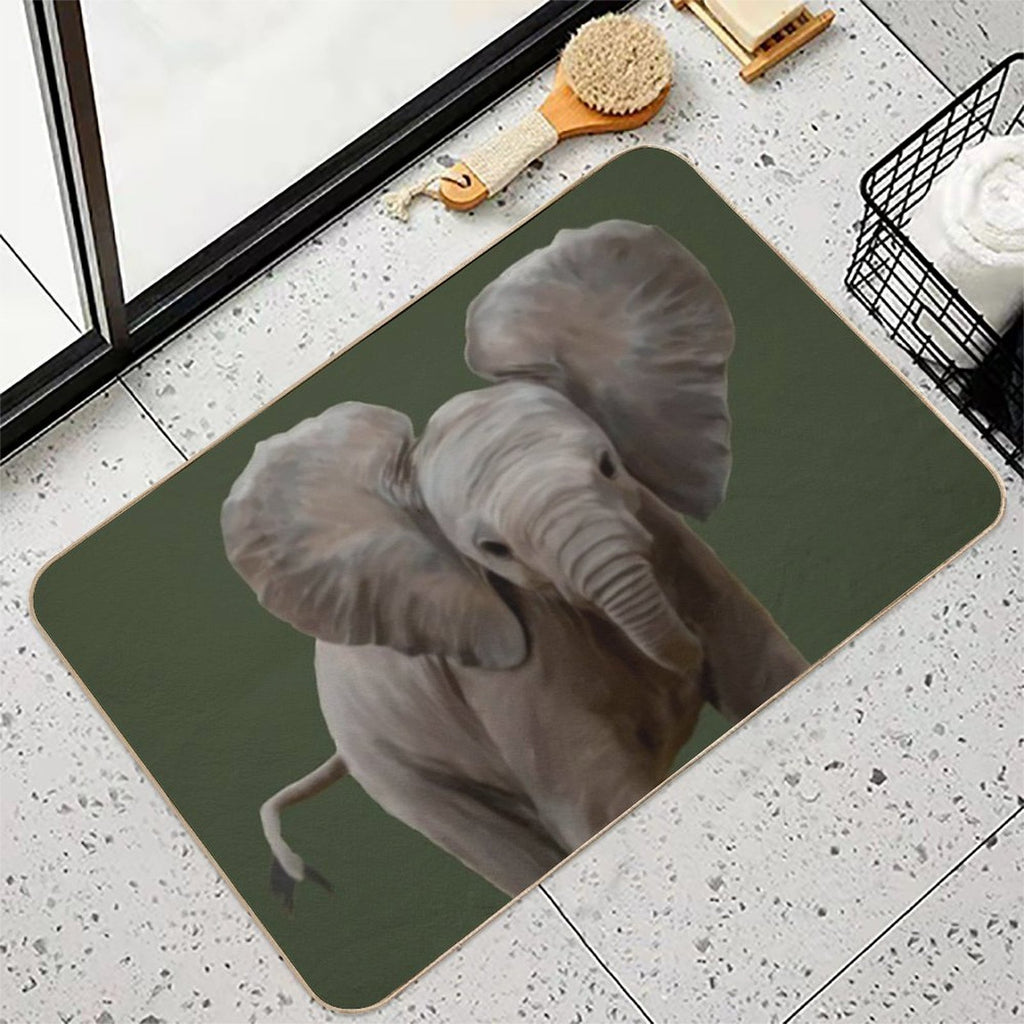 Baby Elephant Painting  Slip-Resistant Bath Mat