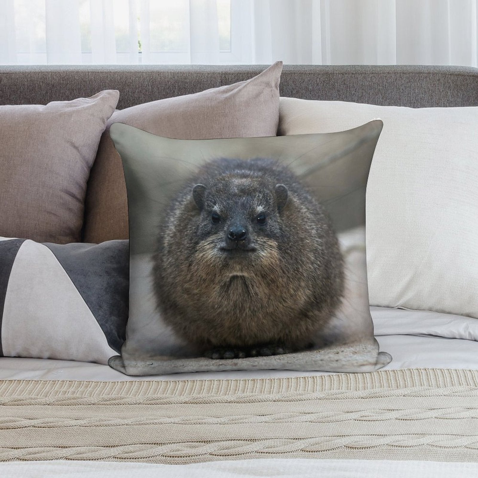 Rock Hyrax Soft Warmth Comfort Throw Pillow