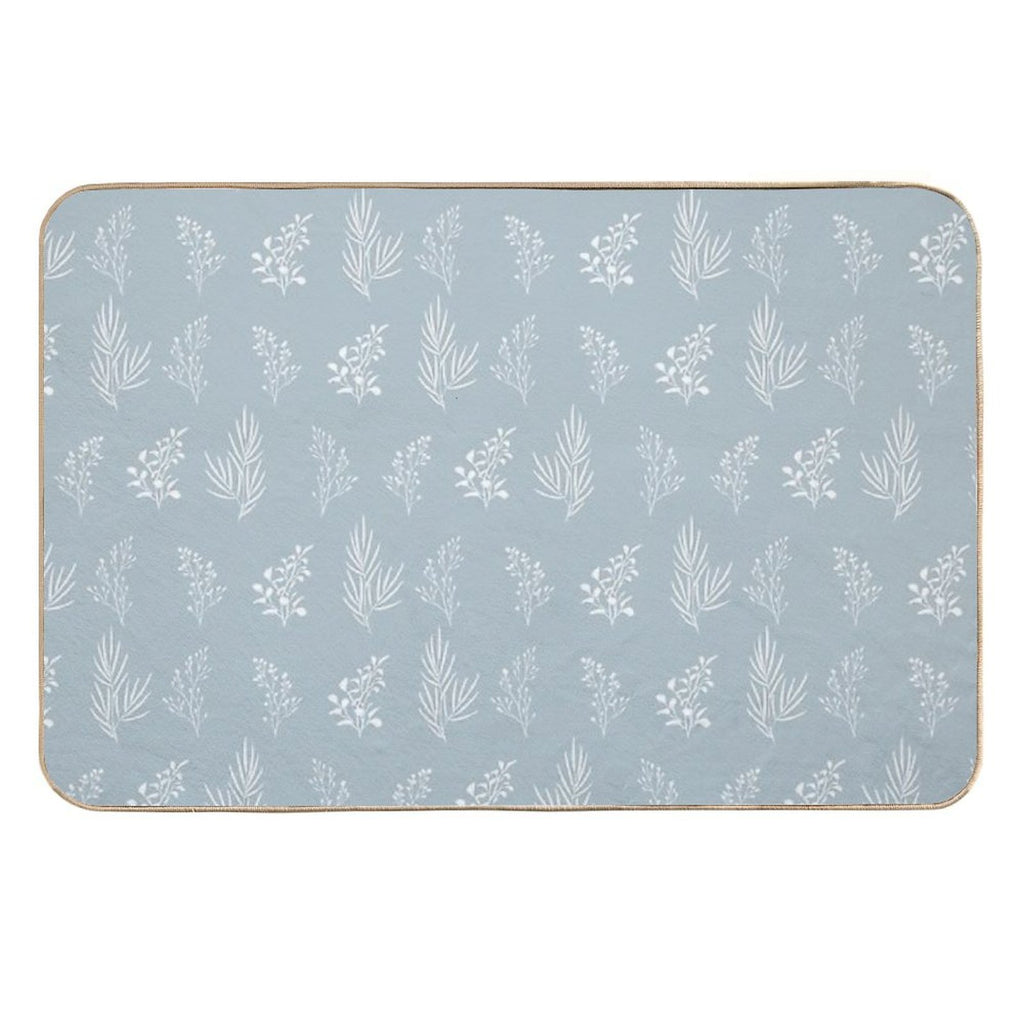 Seamless Isolated Silhouette Pattern of Tree Branches with Leaves.  High-Traffic Bath Mat