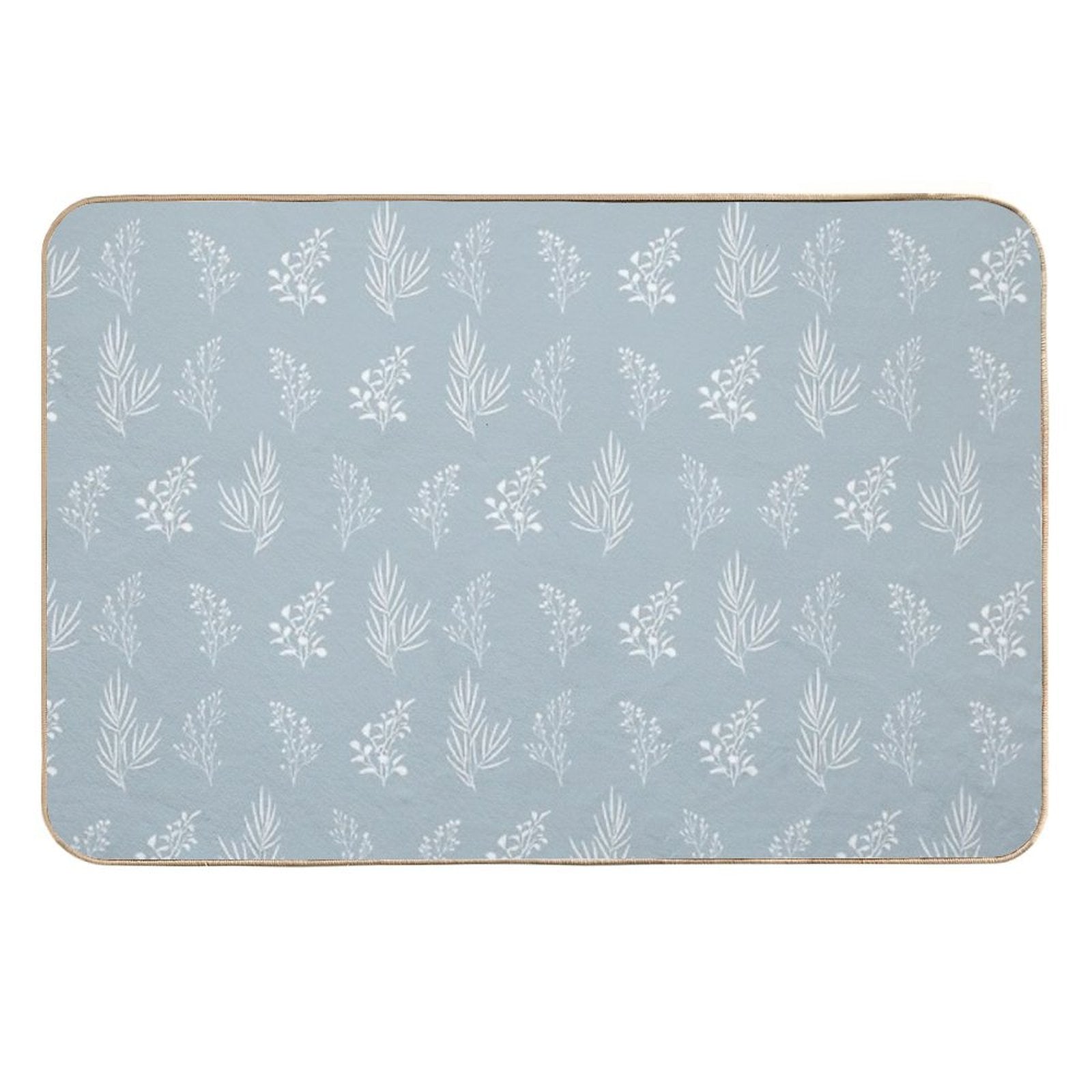 Seamless Isolated Silhouette Pattern of Tree Branches with Leaves.  High-Traffic Bath Mat