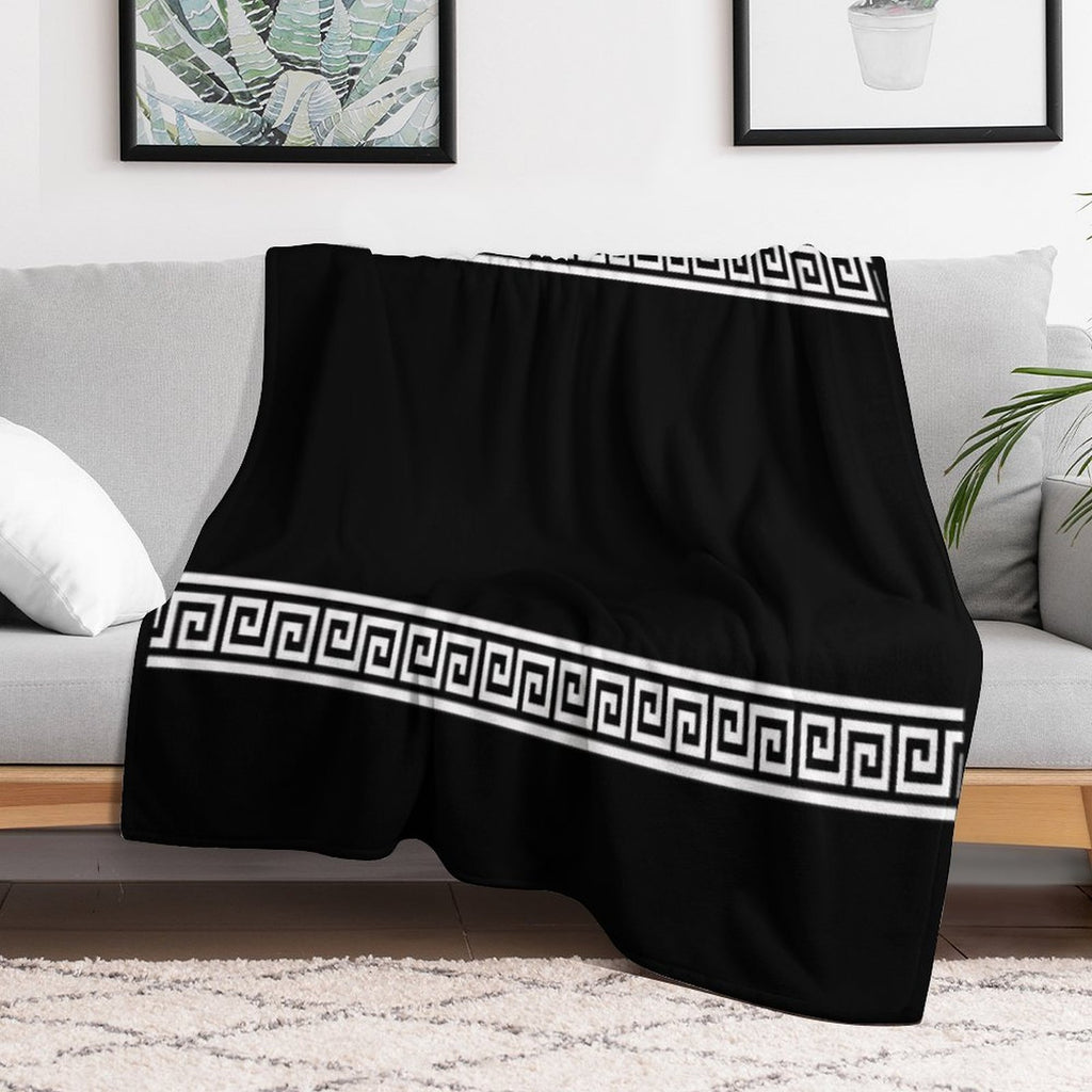 Greek Geometric Pattern Wrinkle-free Throw Blanket