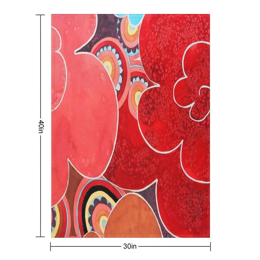 Abstract Flowers Sustainable Throw Blanket