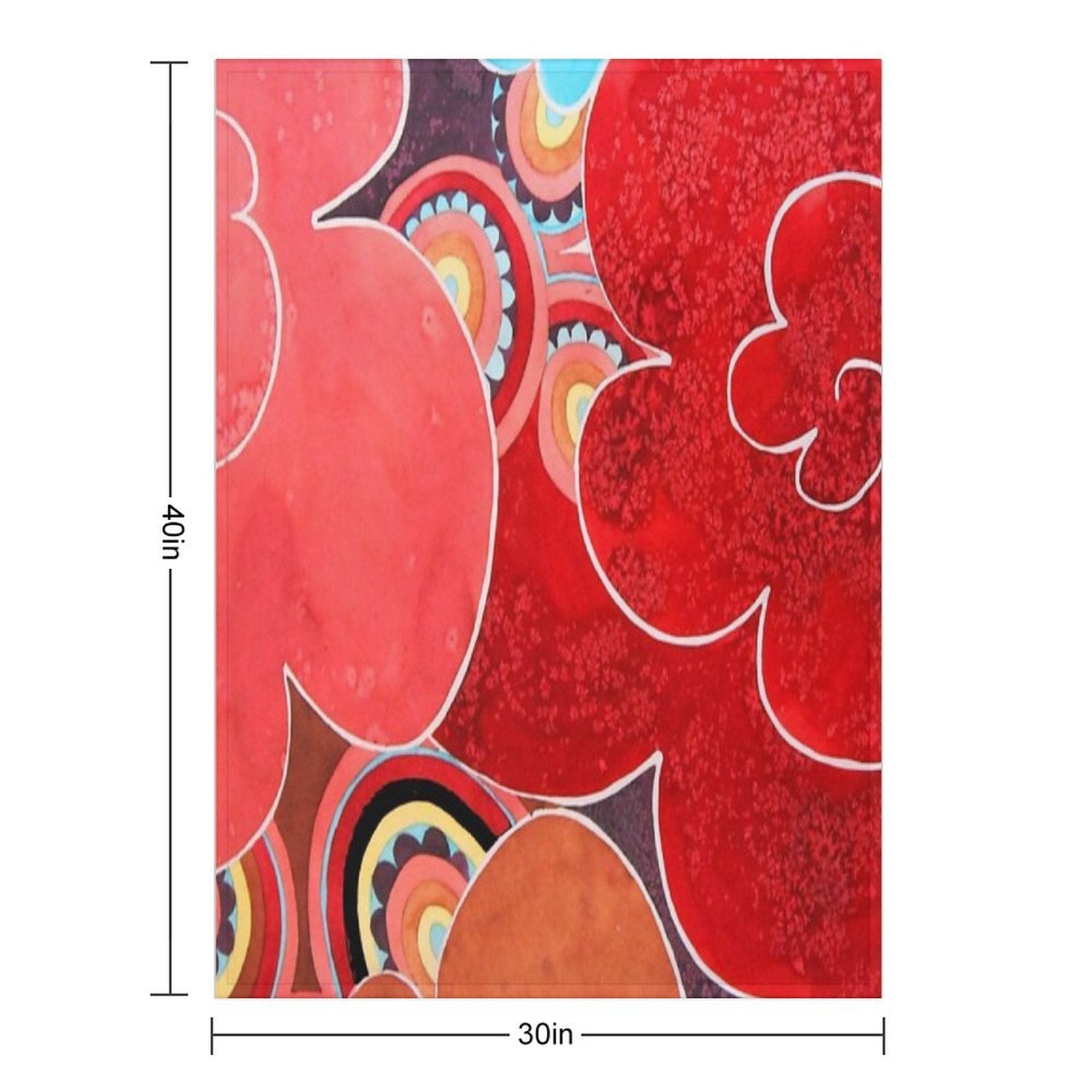 Abstract Flowers Sustainable Throw Blanket