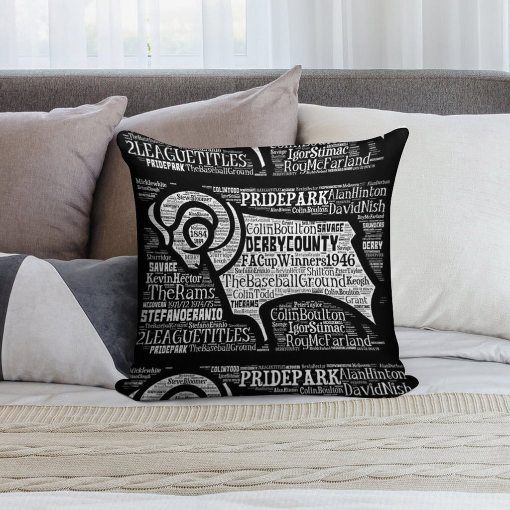Derby County Club Crest Soft Fade-Resistant Throw Pillow