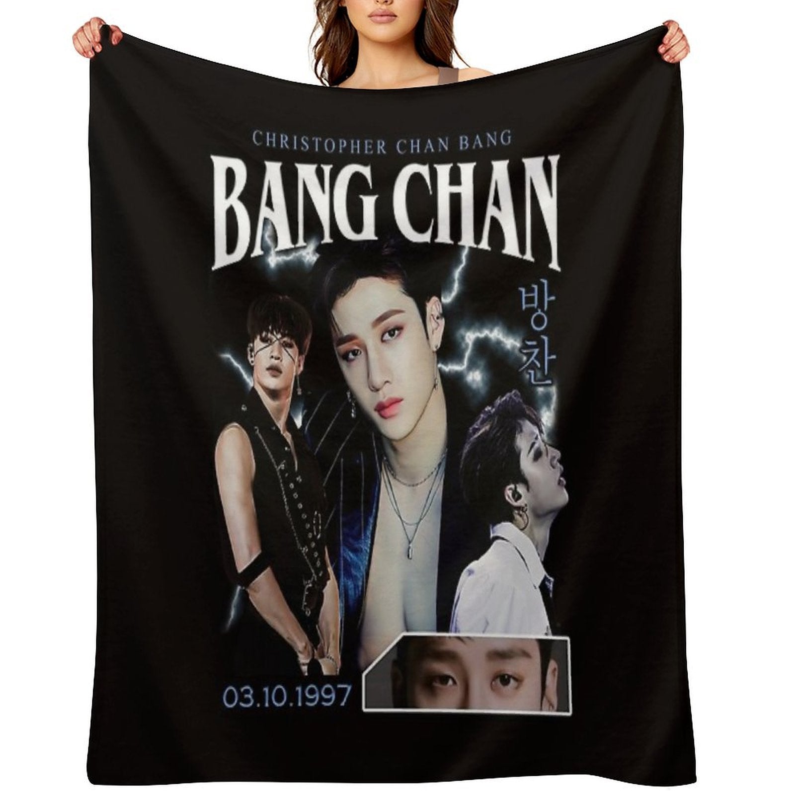 Bang Chan Shirt Vintage 90 Retro T Shirt Tee Easy Care Throw Blanket
