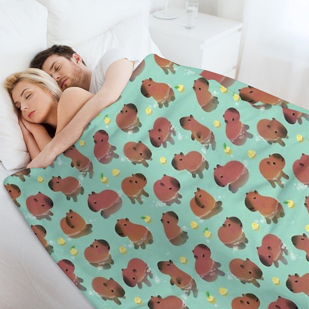 Capybath Time Versatility Throw Blanket