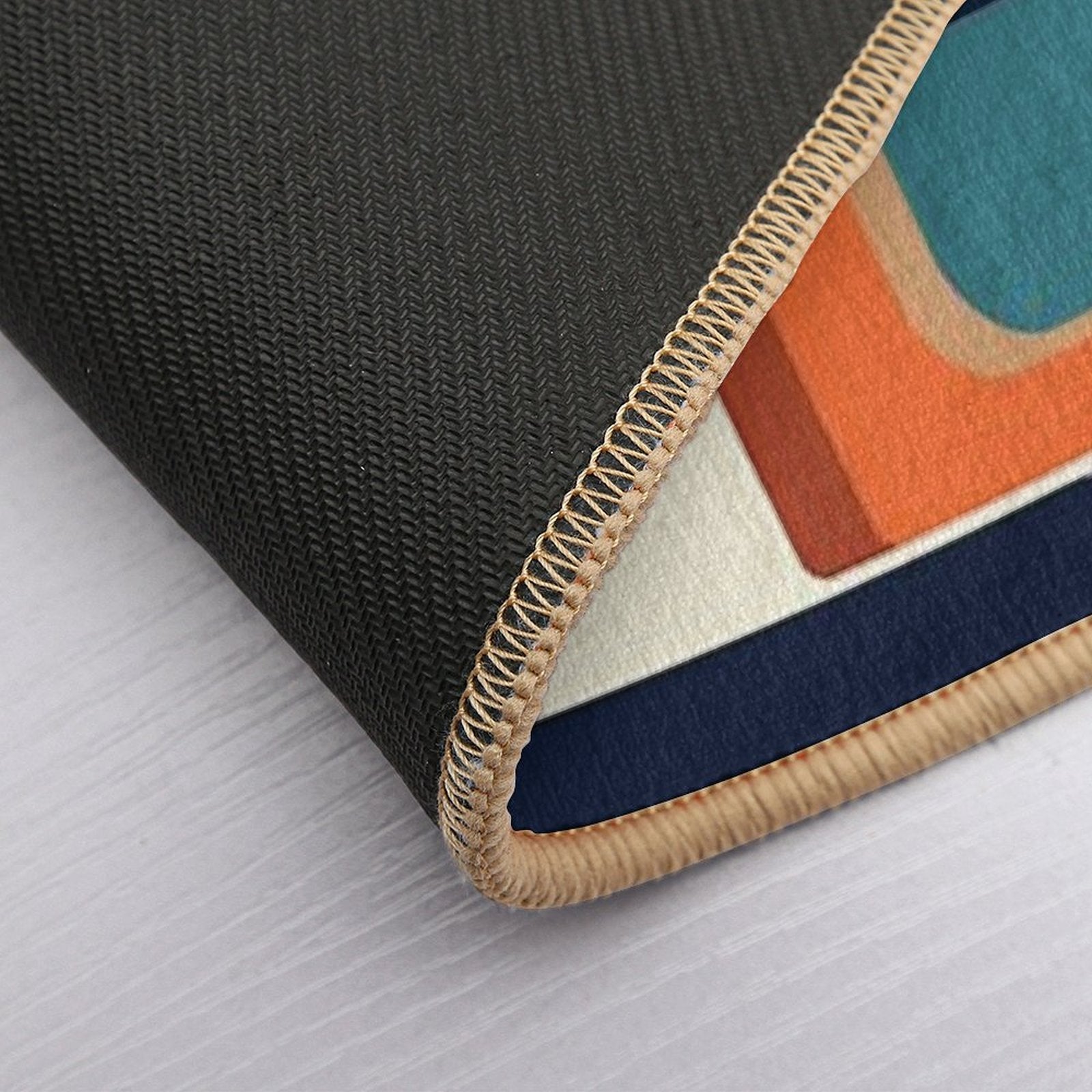 Mid-Century Modern Meets 1970s Orange & Blue  Odorless Bath Mat