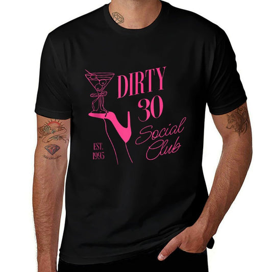 Dirty 30 Birthday Social Club Vintage Cocktail Funny  Polyester Blend T-Shirt