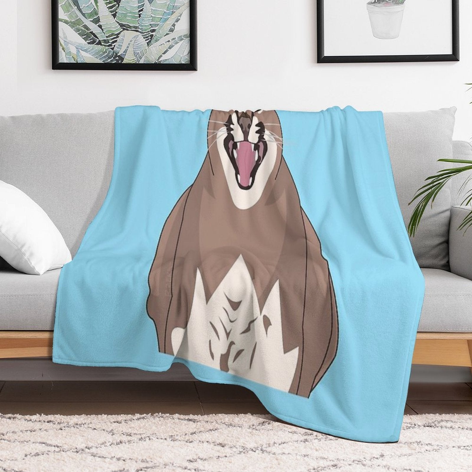 Big Floppa Gosha Karr AAA Compact Throw Blanket