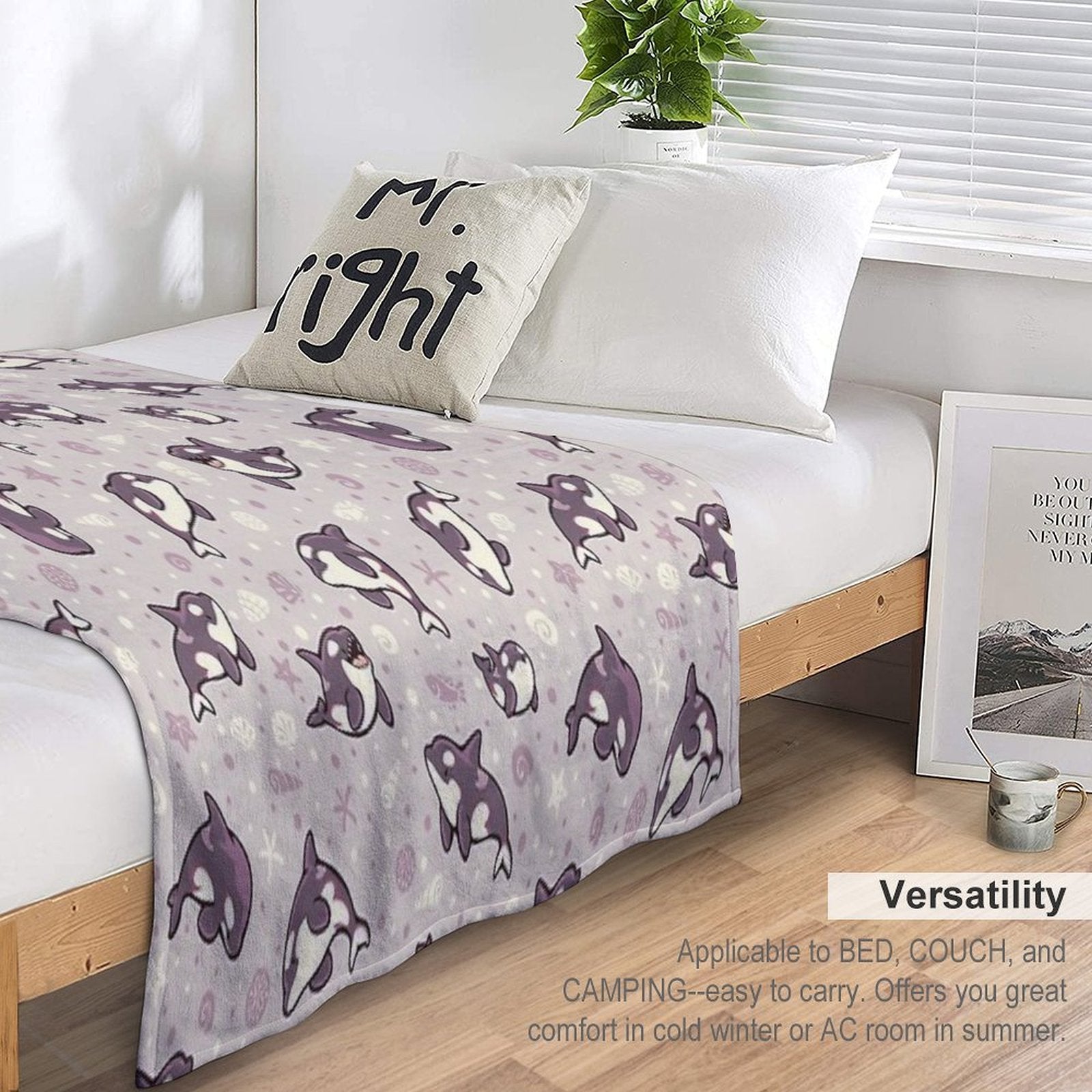 Jelly Bean Orcas Gift-ready Throw Blanket