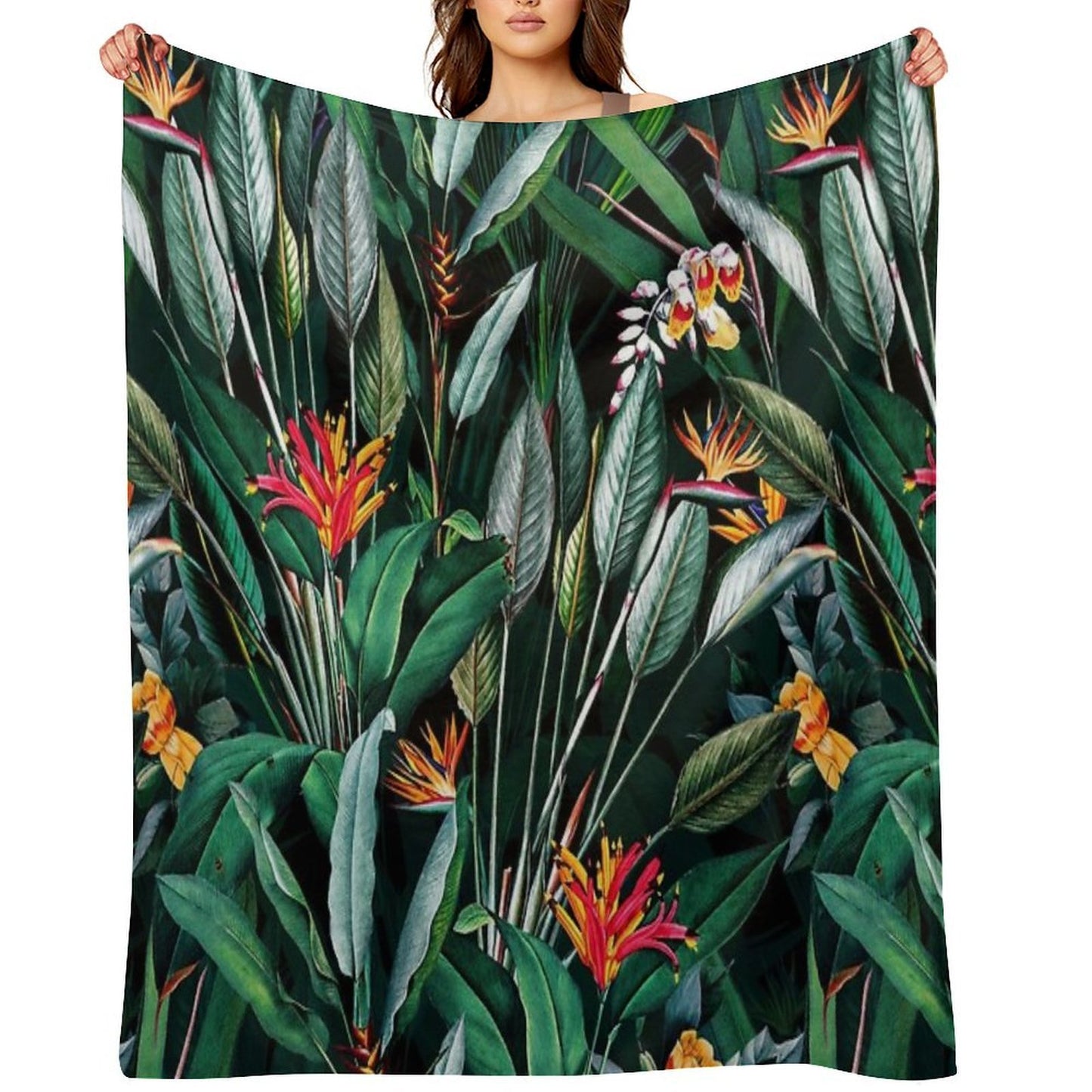 Midnight Garden V Travel-friendly Throw Blanket