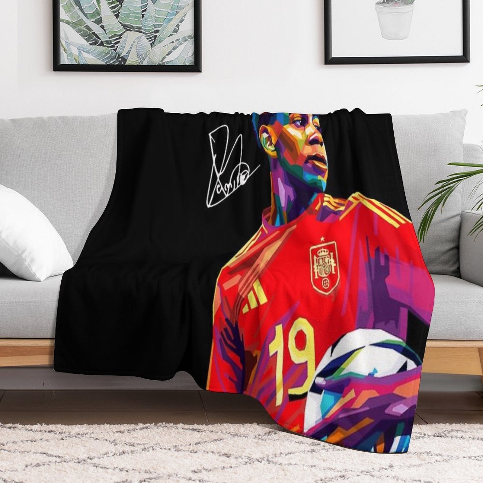 Lamine Yamal Wpap Art Plush Throw Blanket
