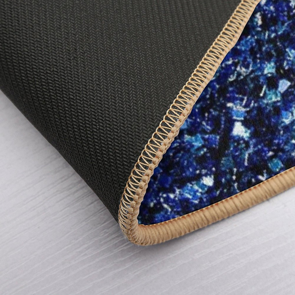 Dark Blue Faux Glitter Sparkles (Photo of Glitter - Not Reflective)  High-Traffic Bath Mat