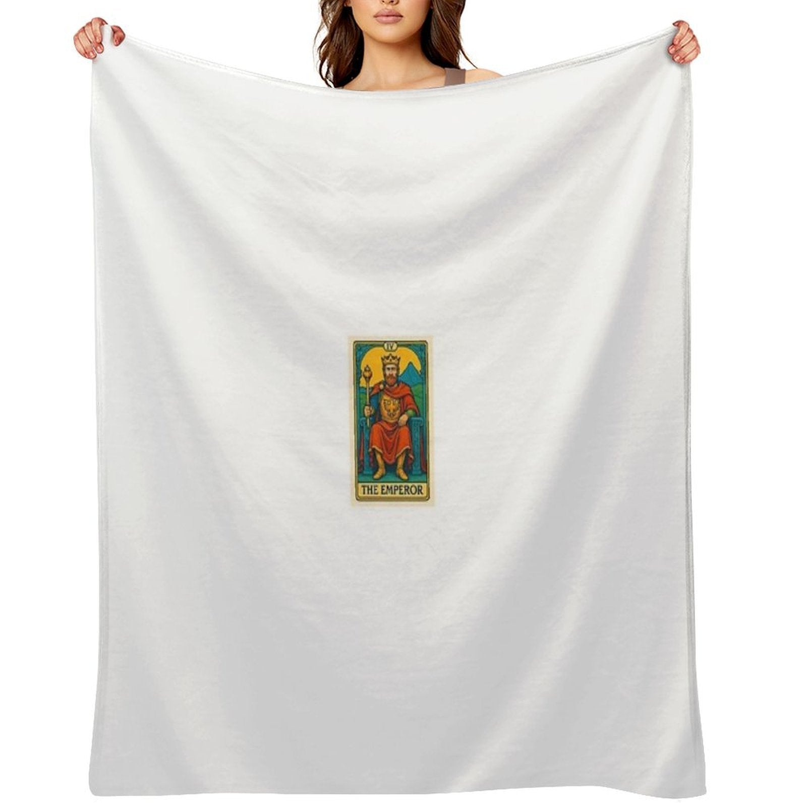 The Emperor – Colorful Tarot Illustration Anti-pilling Throw Blanket
