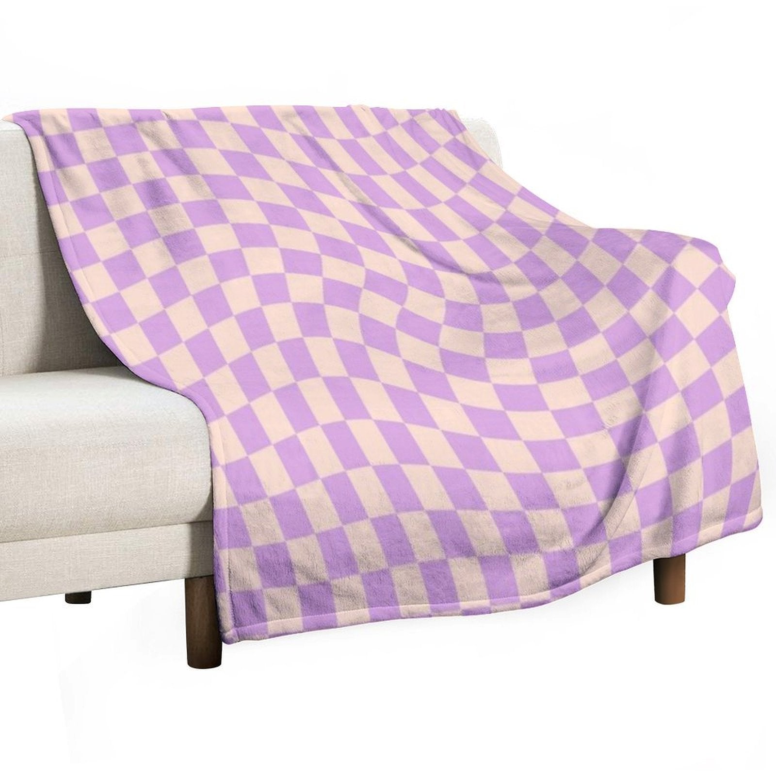 Check V - Lilac Twist Wrinkle-free Throw Blanket