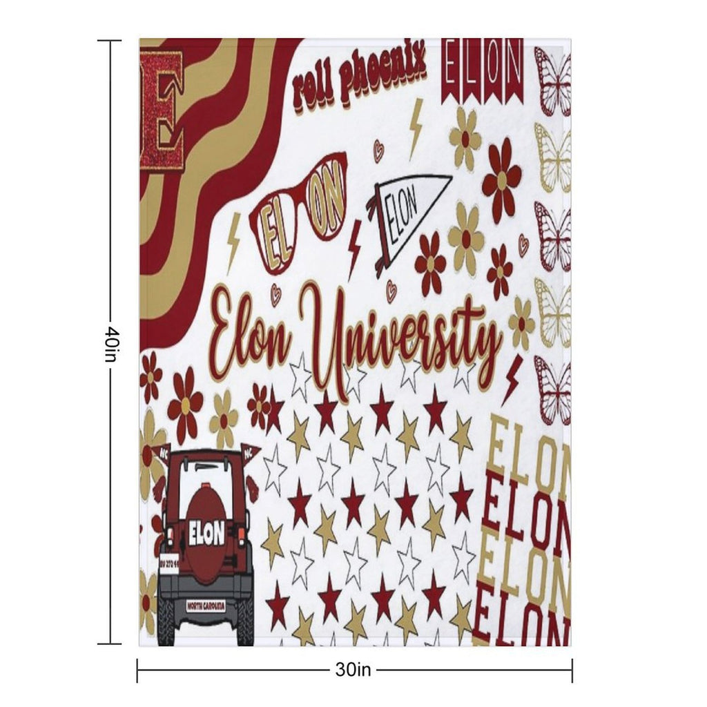 Elon Collage Quick-dry Throw Blanket
