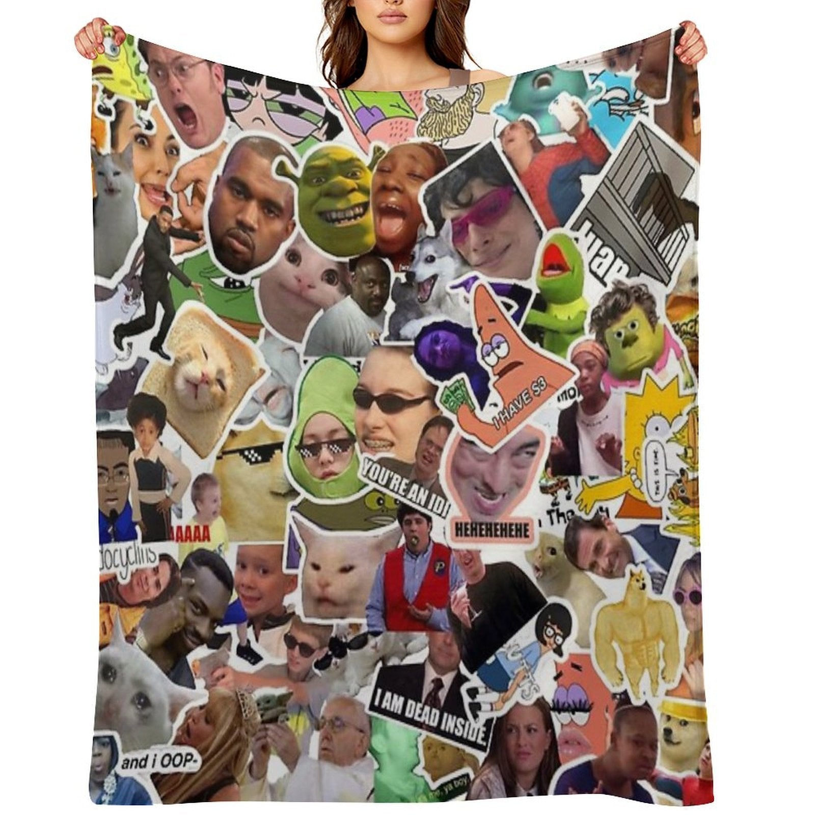 Random Meme Pack Shrink-resistant Throw Blanket