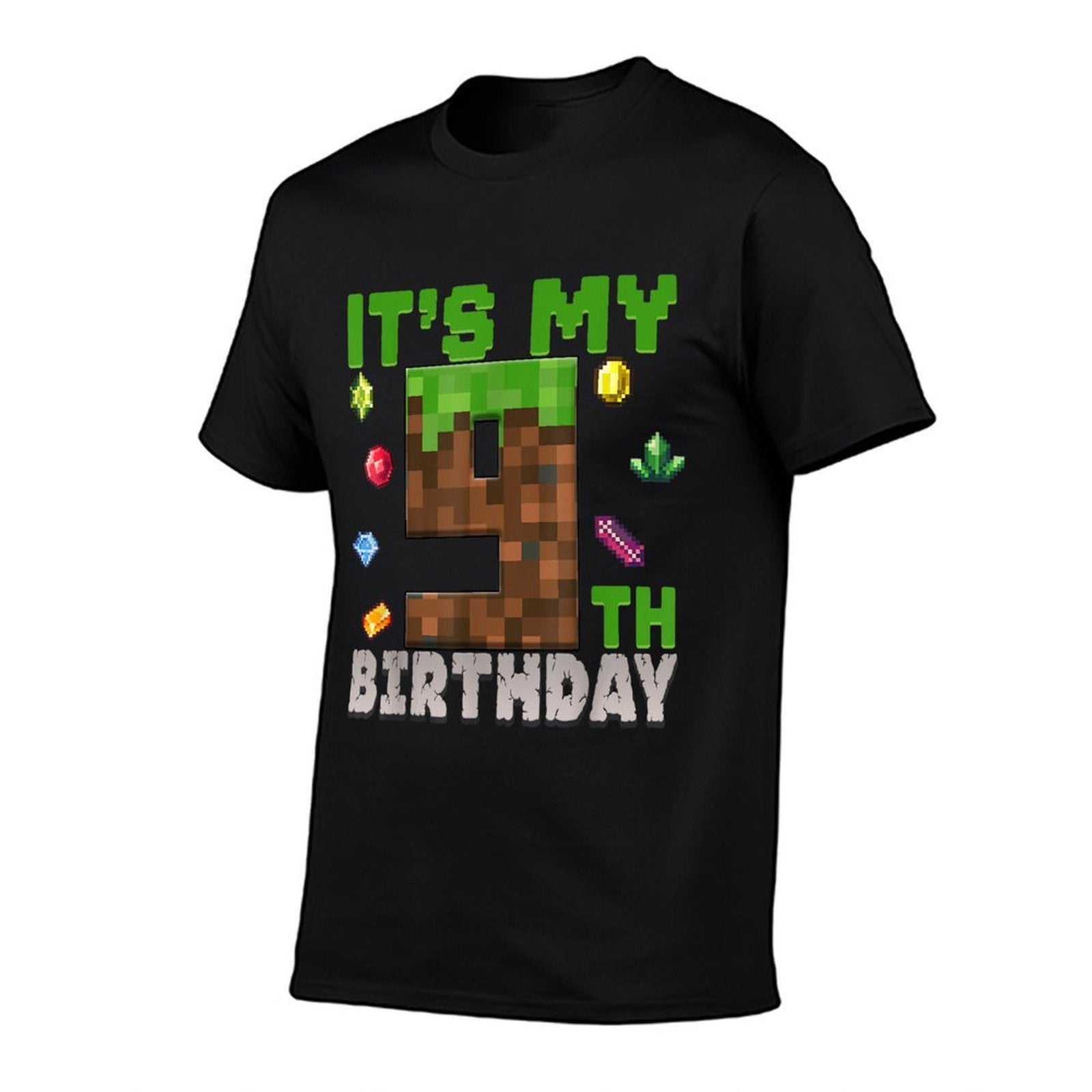 Birthday Boy It's My 9th Birthday 9 Year Old Pixel Gamer  Easy-care T-Shirt