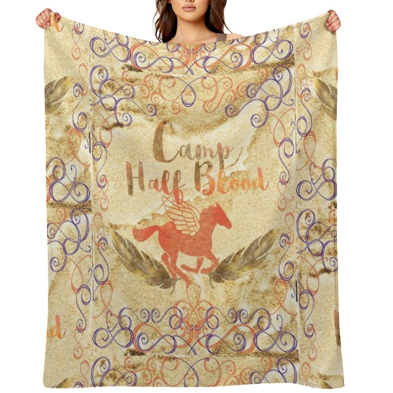 Camp Half Blood on Gold V2 Quick-dry Throw Blanket