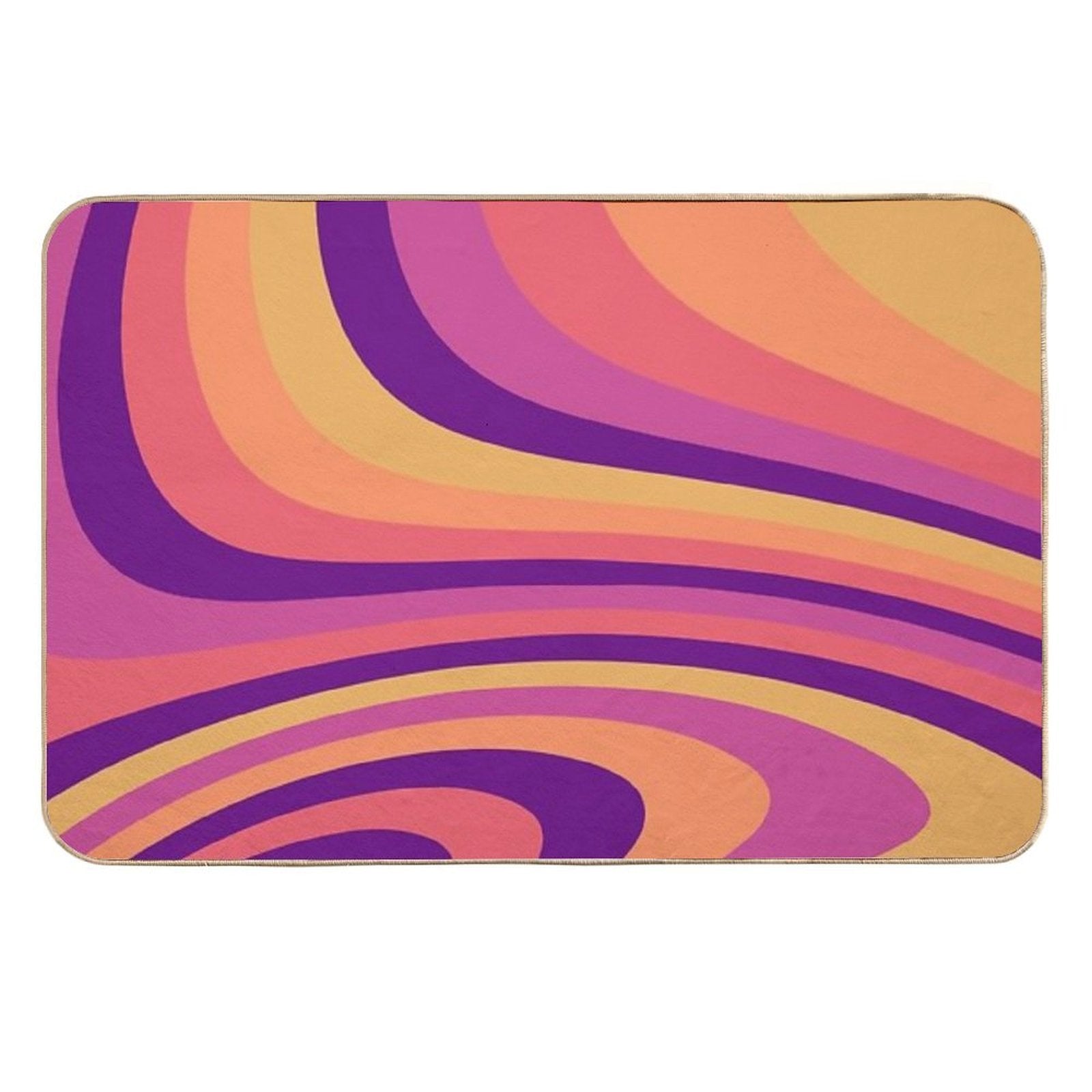 Warm Sunset Abstract Liquid Melt Wave Design  Stain-Proof Bath Mat