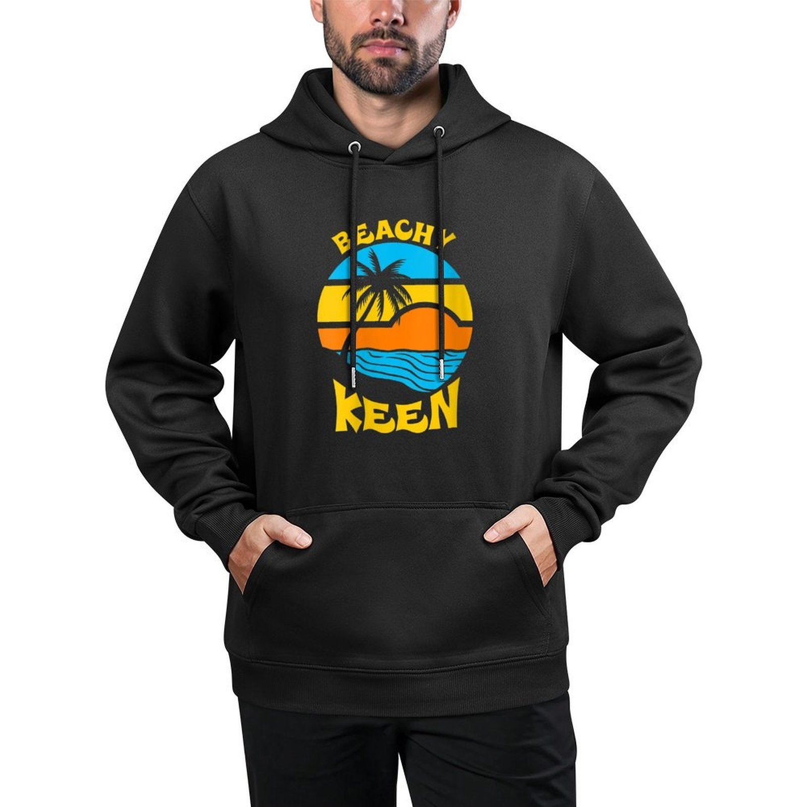 Womens Beachy Keen - Beach Pun Funny Summer Unisex Design Hoodie
