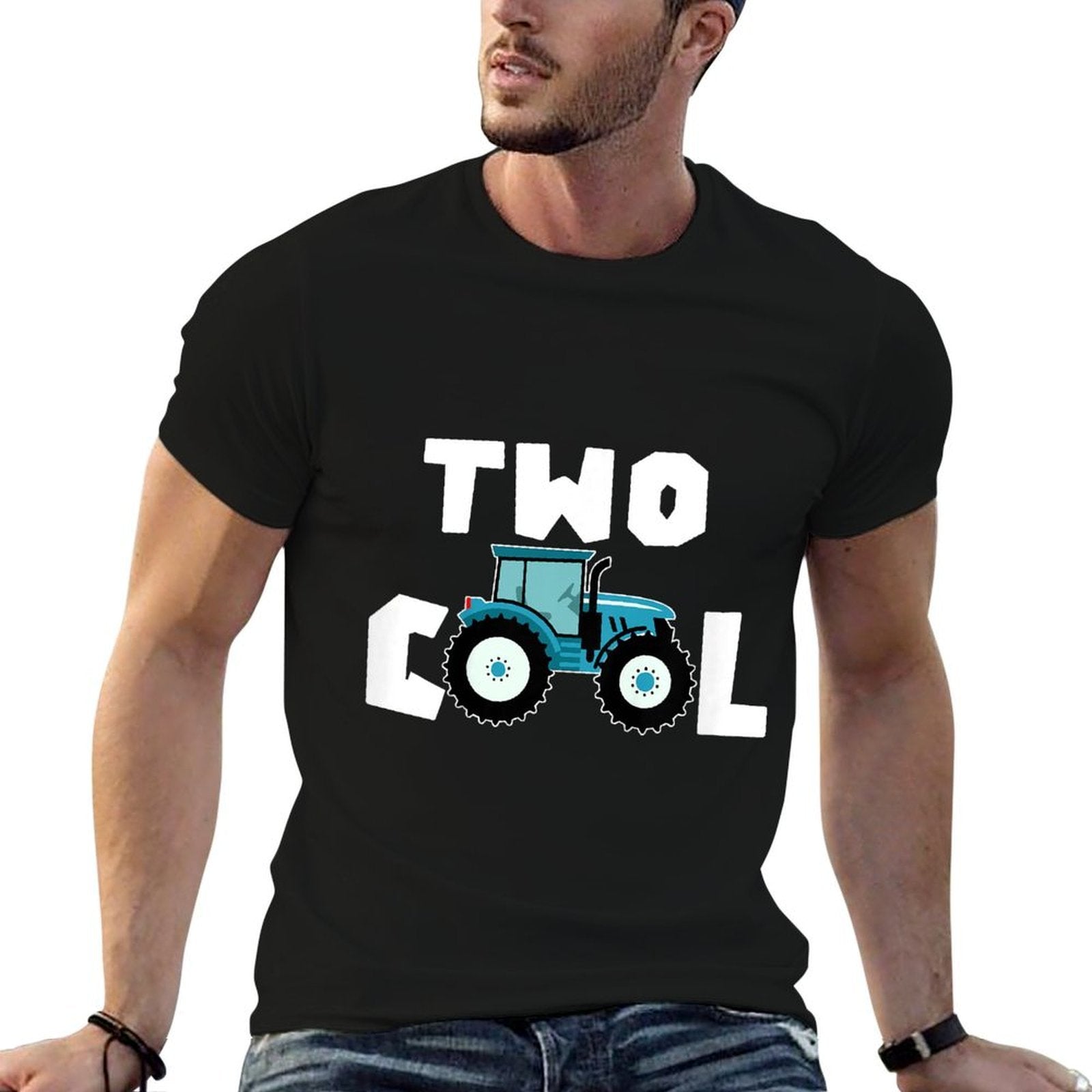 Kids Two Cool 2nd Birthday Tractor 2 Year Old Boy Second Bday  Durable T-Shirt