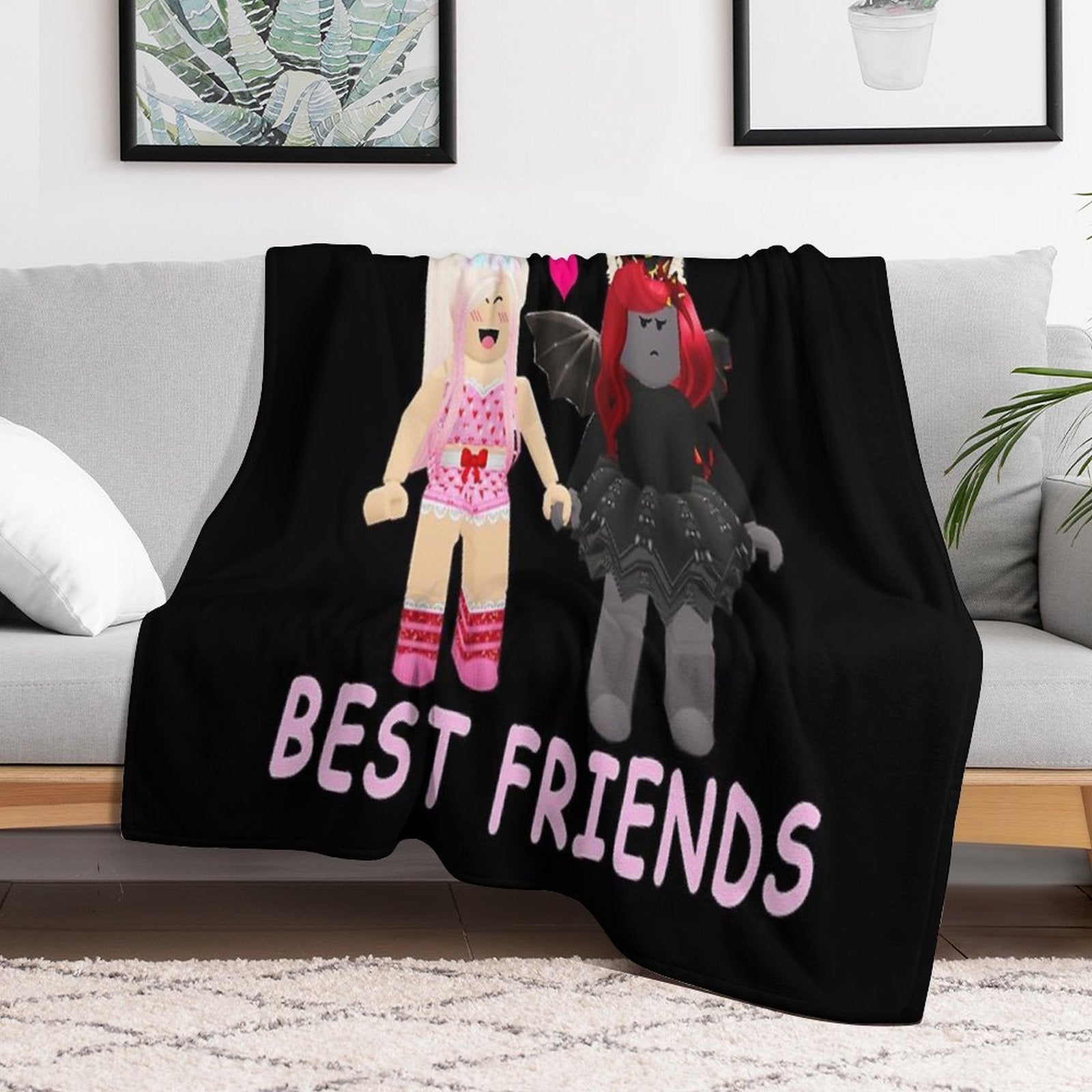 Two Pretty Best Friends IAMSANNA Travel-friendly Throw Blanket