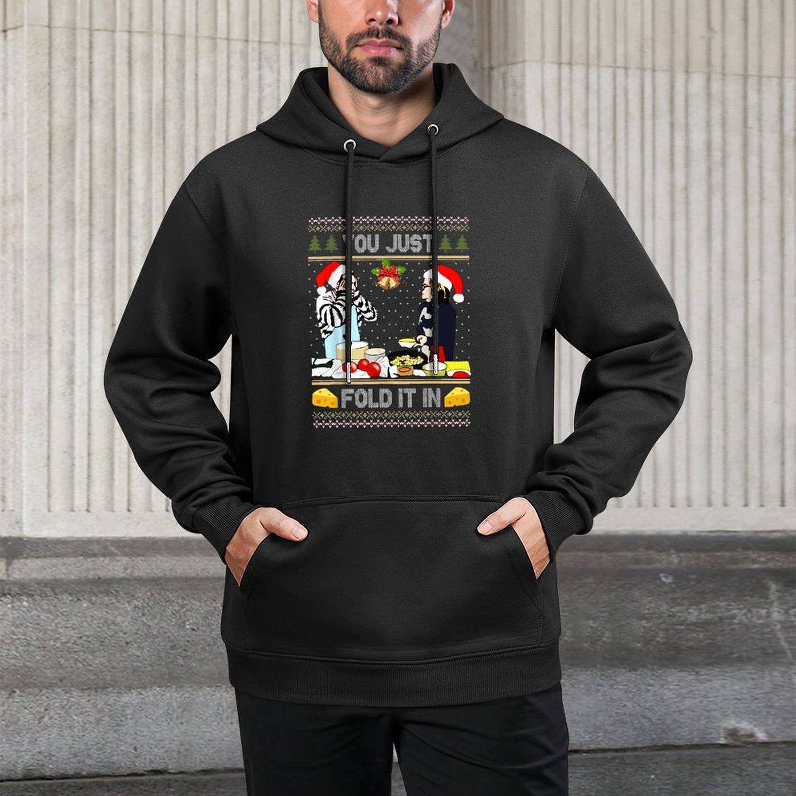 You Just Fold It In Meme Ugly Sweater Layering Staple Hoodie