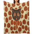Vintage Inspired Halloween Scaredy Cat Travel-friendly Throw Blanket