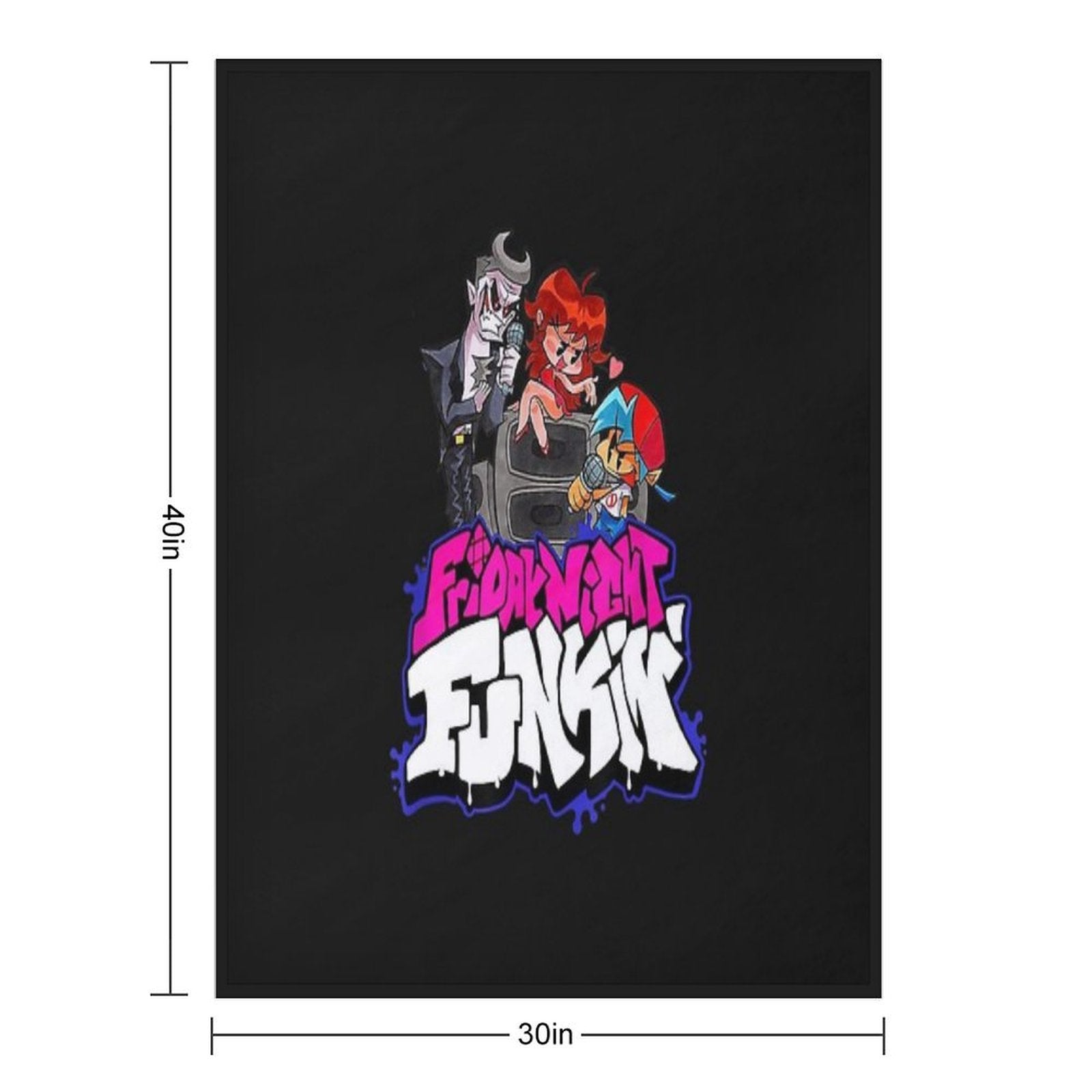 Friday Night Funkin Battle Rap Plush Throw Blanket