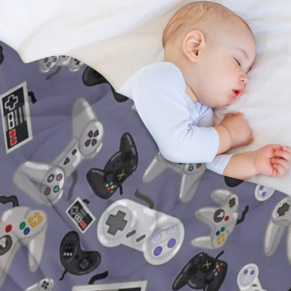Old School Video Game Controllers - Repeating Pattern Gift-ready Throw Blanket