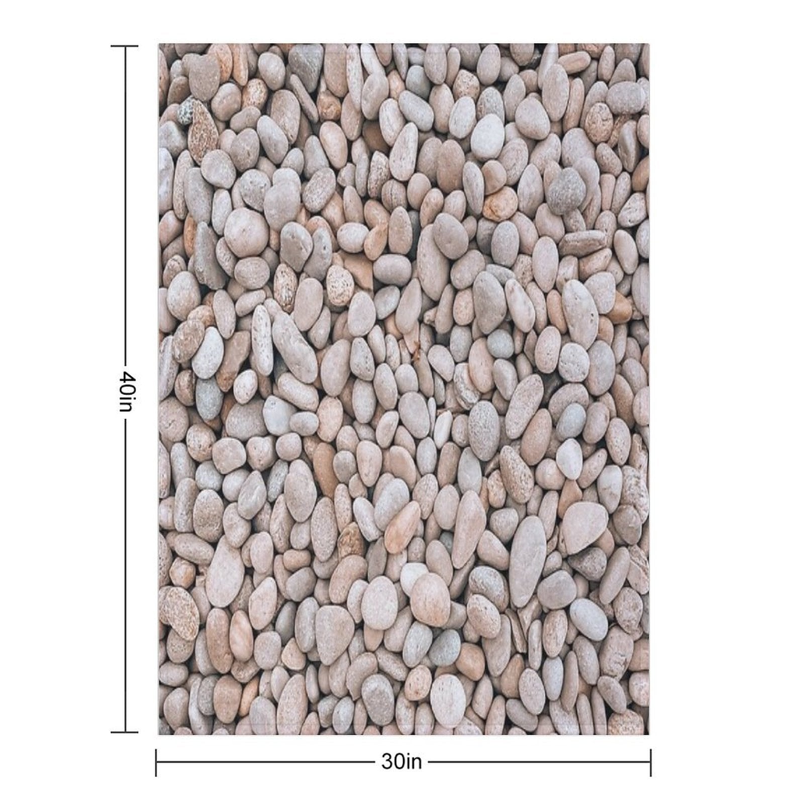 Cream Natural Pebbles Rocks Easy Care Throw Blanket