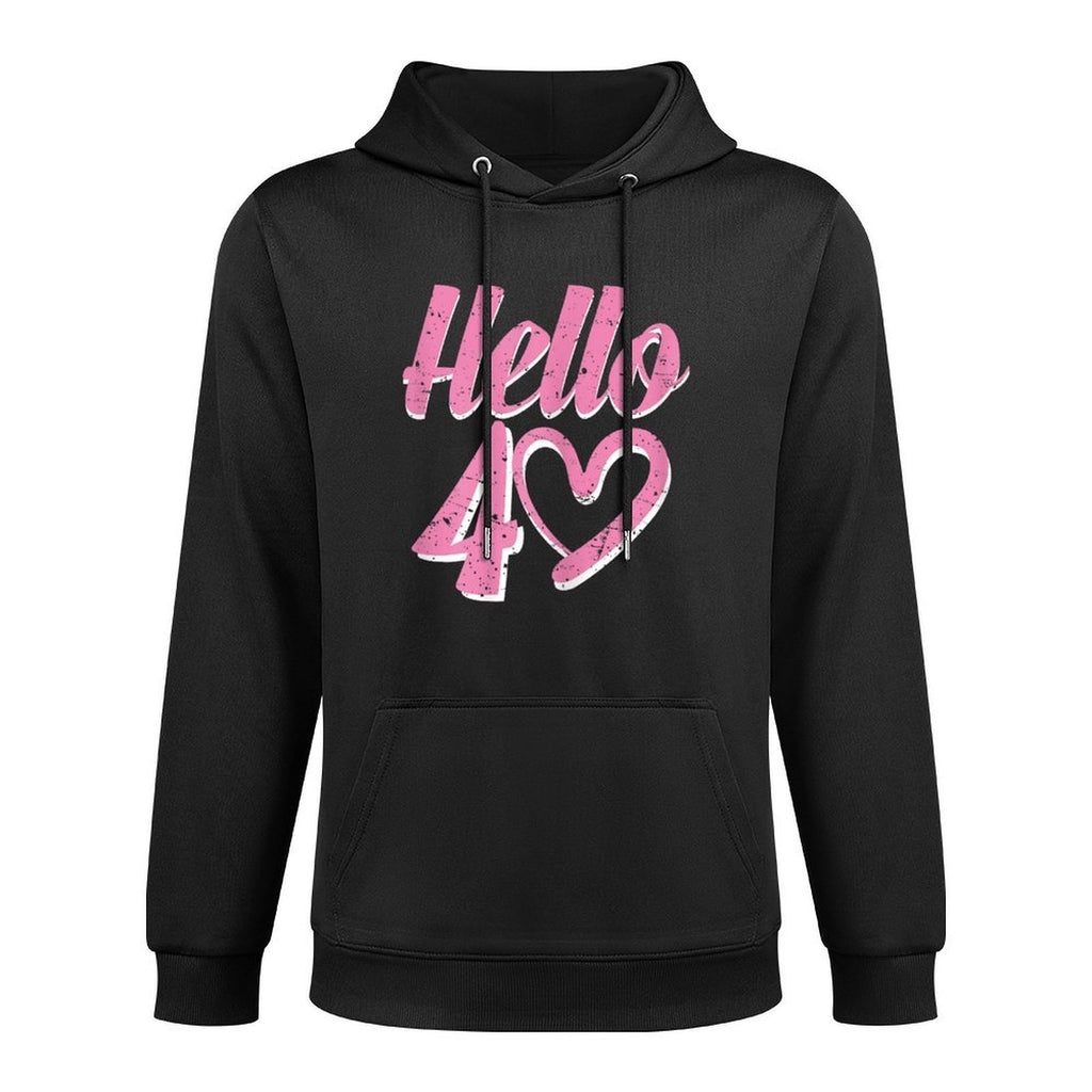 40th Birthday For Women Cute Hello 40 Forty Years Old Colorfast Hoodie