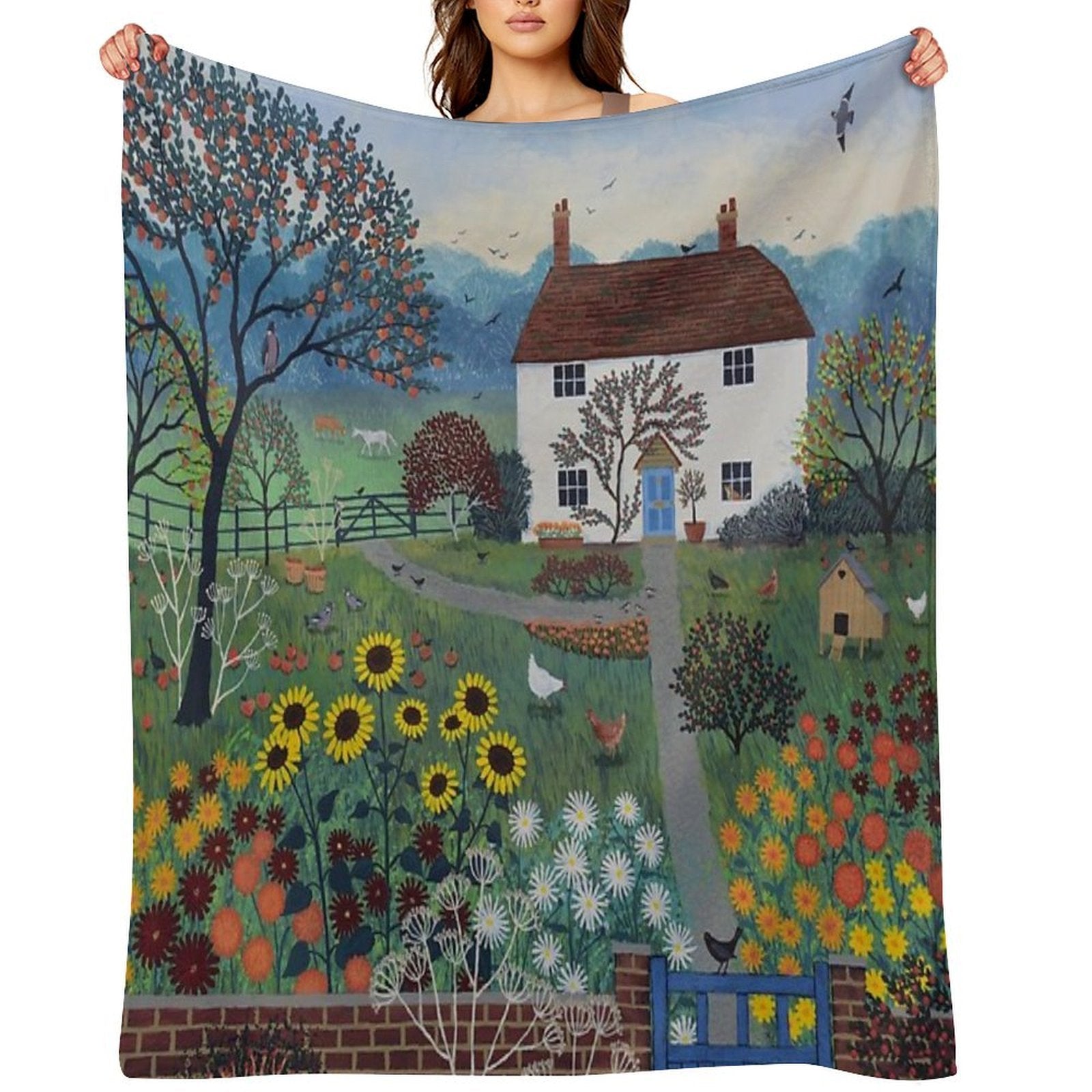 Apple Tree Cottage Sustainable Throw Blanket