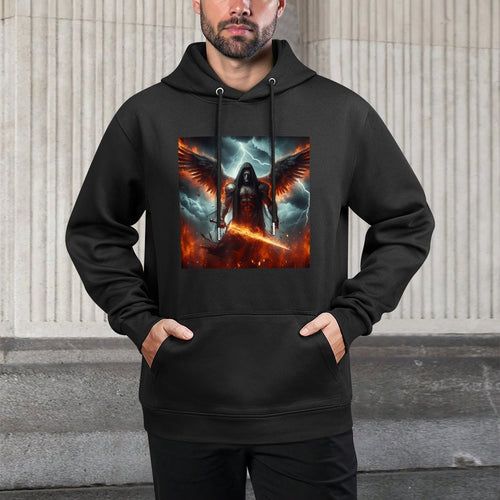 Archangel Azrael Religious Fantasy Christian Angel Graphic Shrink-Resistant Hoodie
