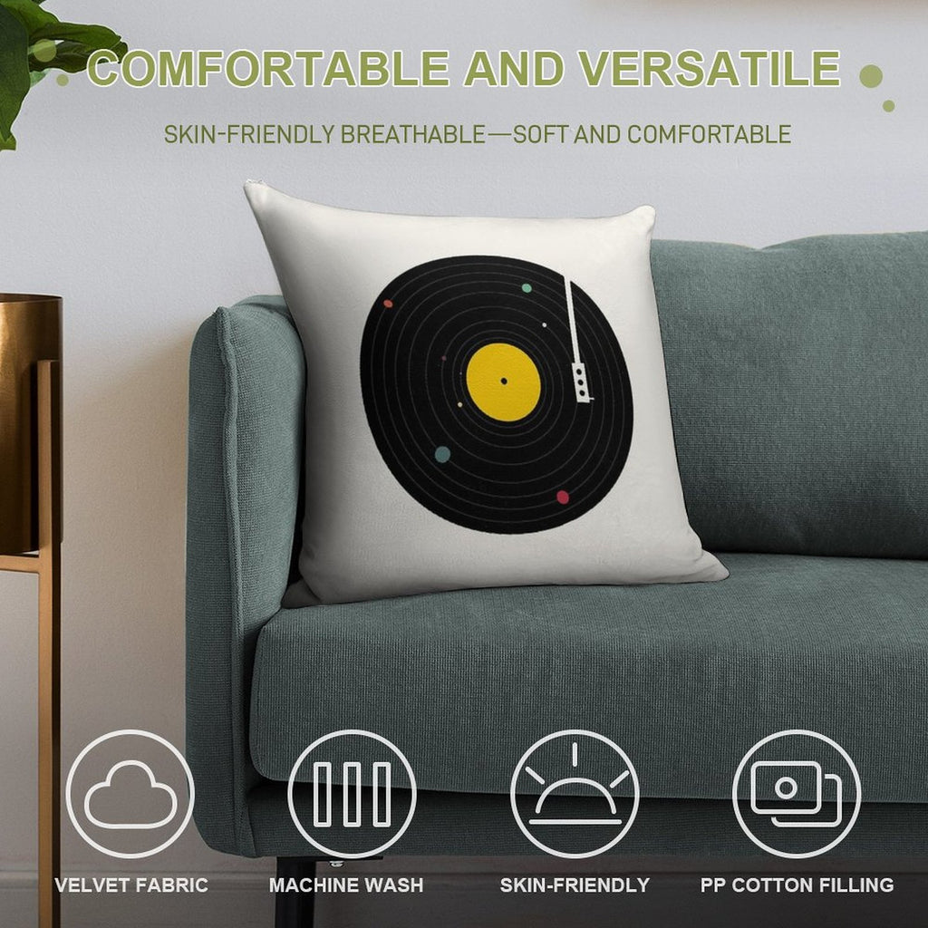 Music Everywhere Soft Shrink-Resistant Throw Pillow