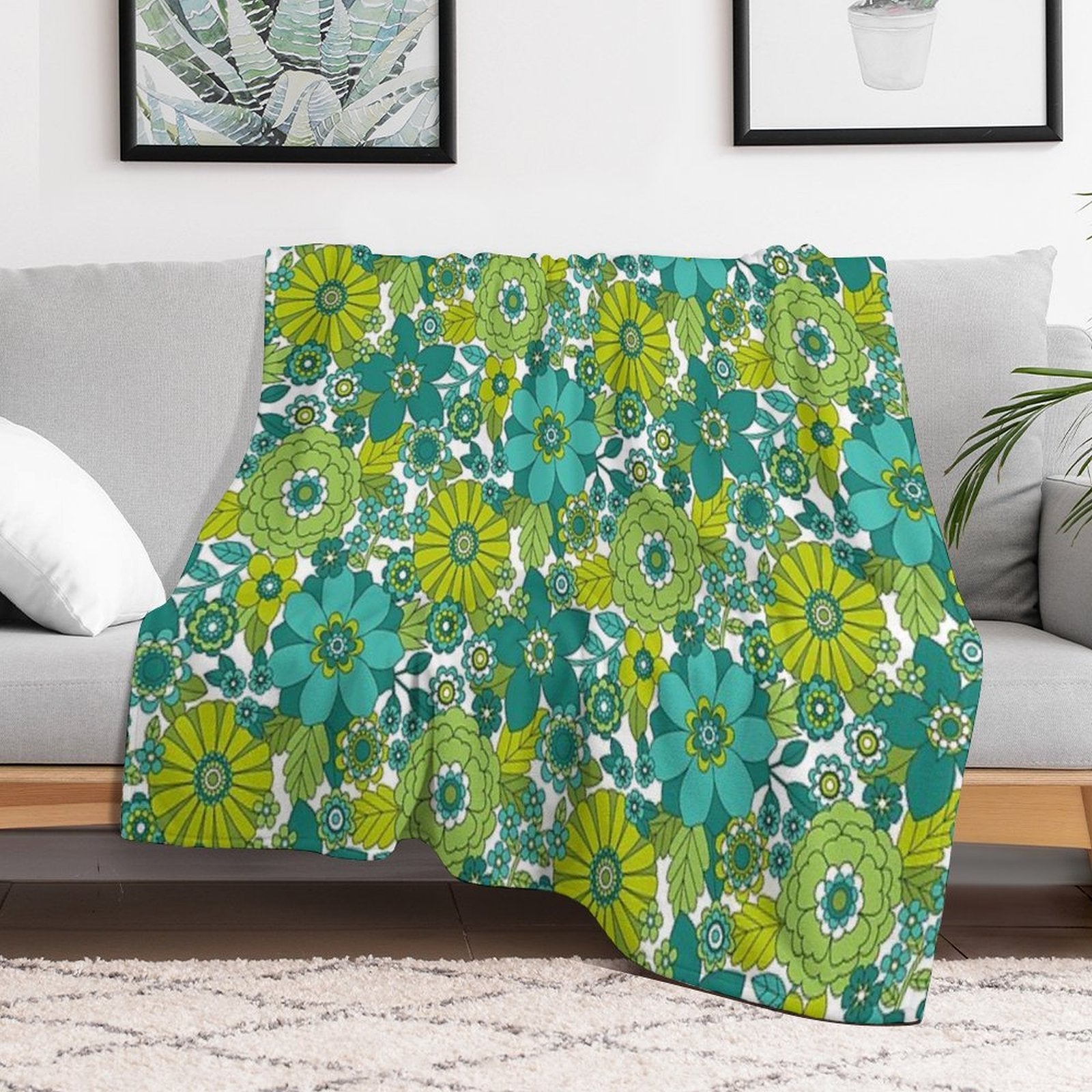 Groovy Blooms Velvety-soft Throw Blanket