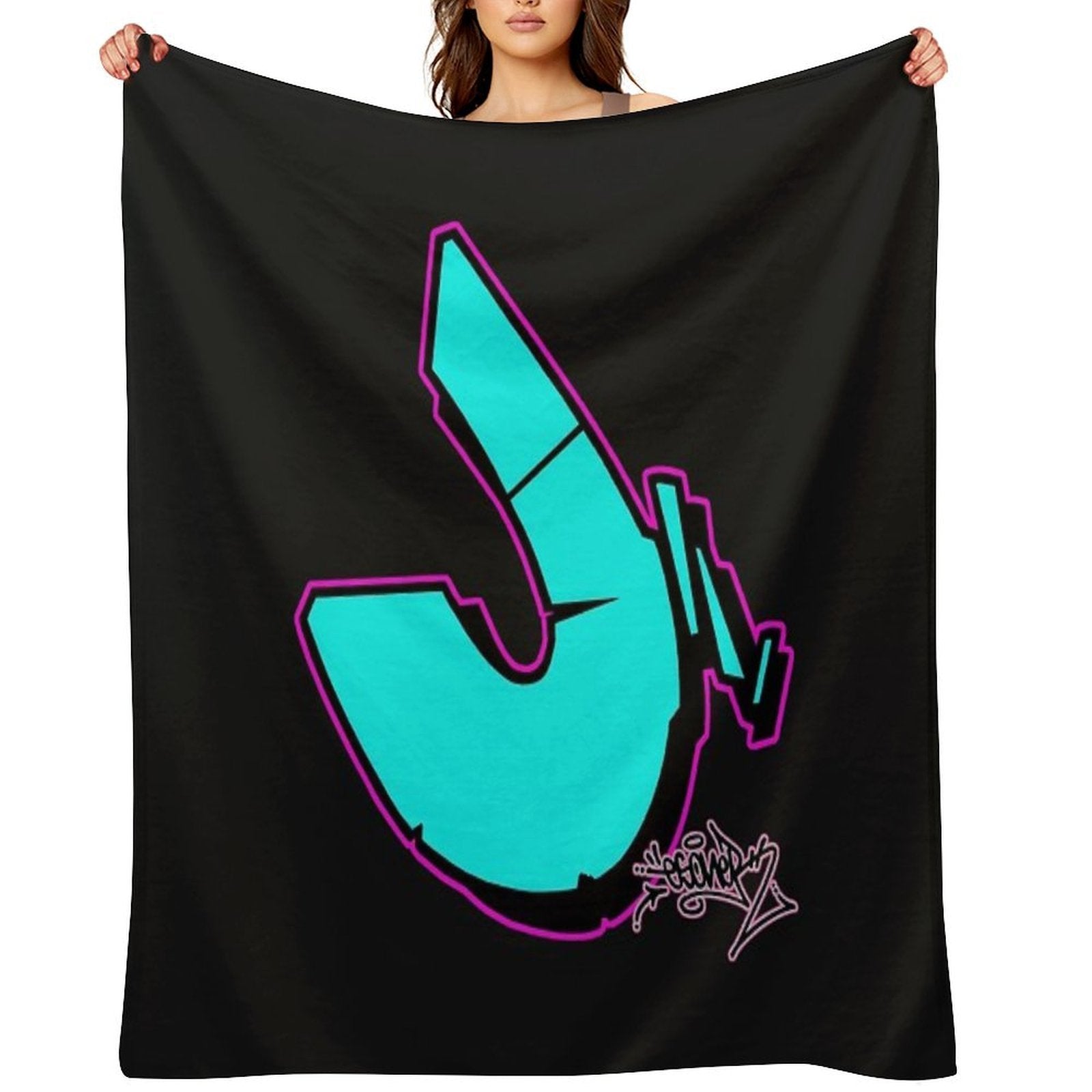 LETTER J BY ESONE URBAN GRAFFITI STREET STYLE Multi-functional Throw Blanket