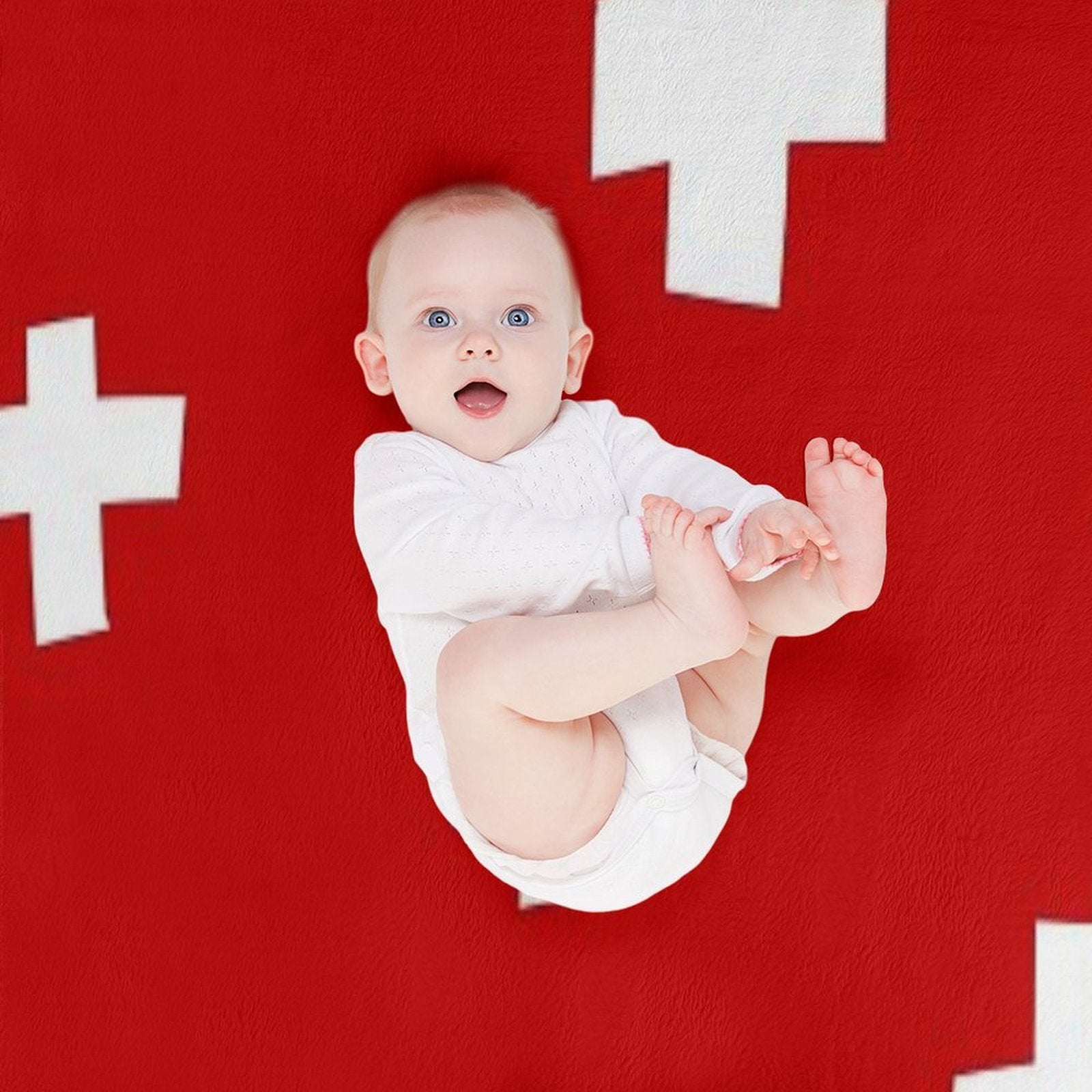 Swiss Flag Gift-ready Throw Blanket