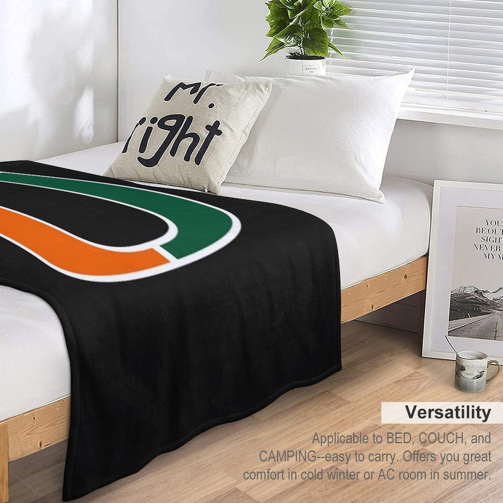 Miami Hurricanes Logo Versatility Throw Blanket