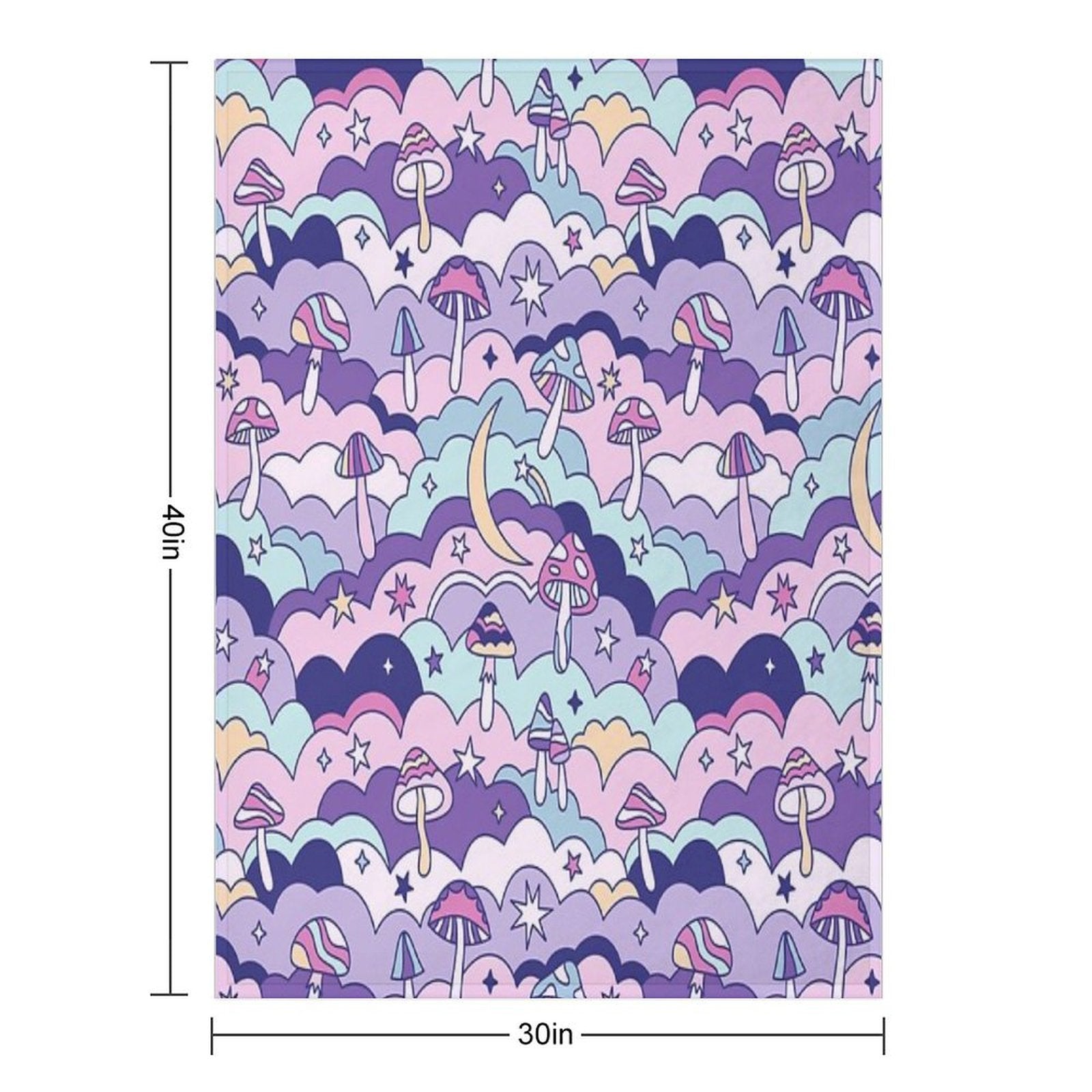 Cosmic Mushrooms Machine-washable Throw Blanket