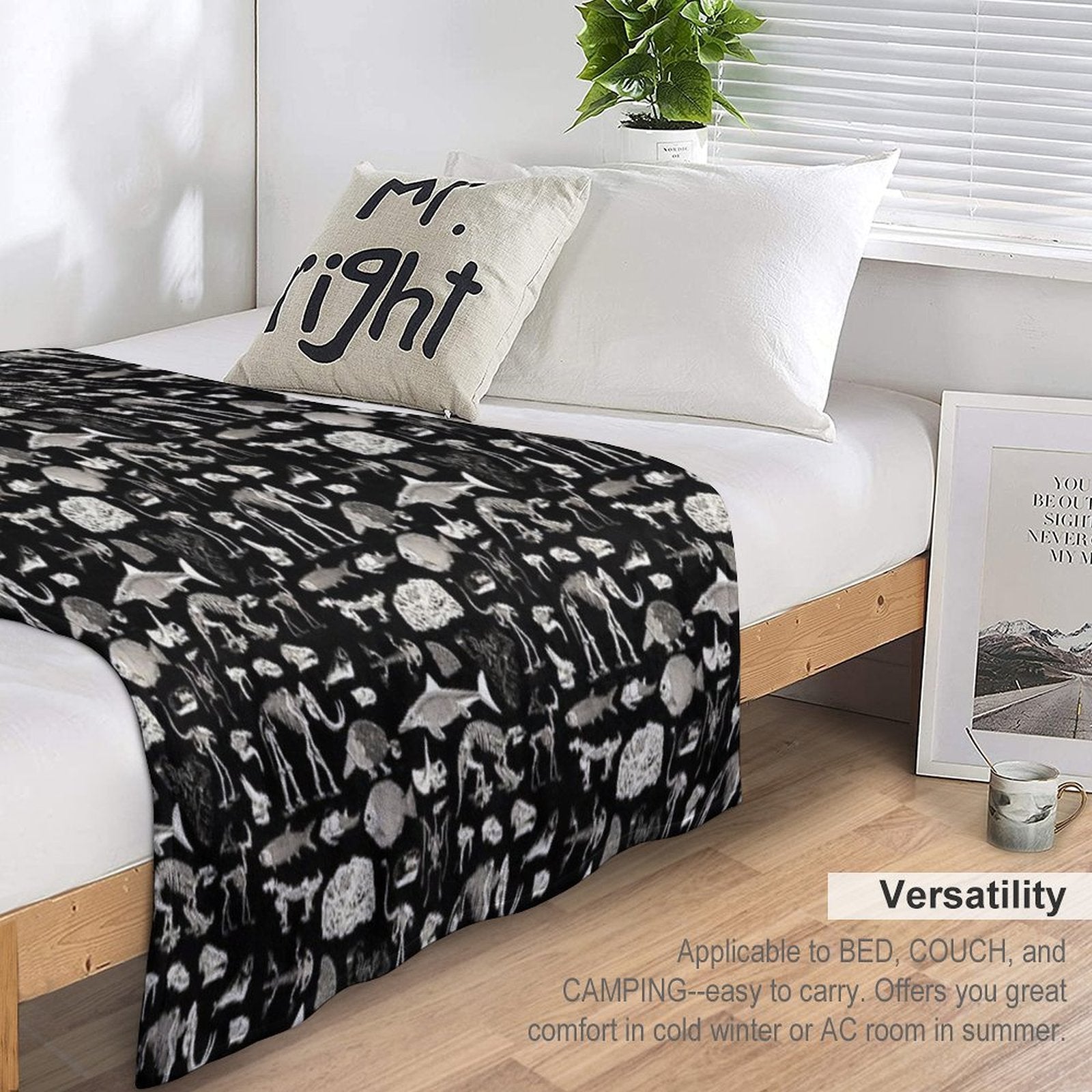 Paleontology Illustration Durable Throw Blanket