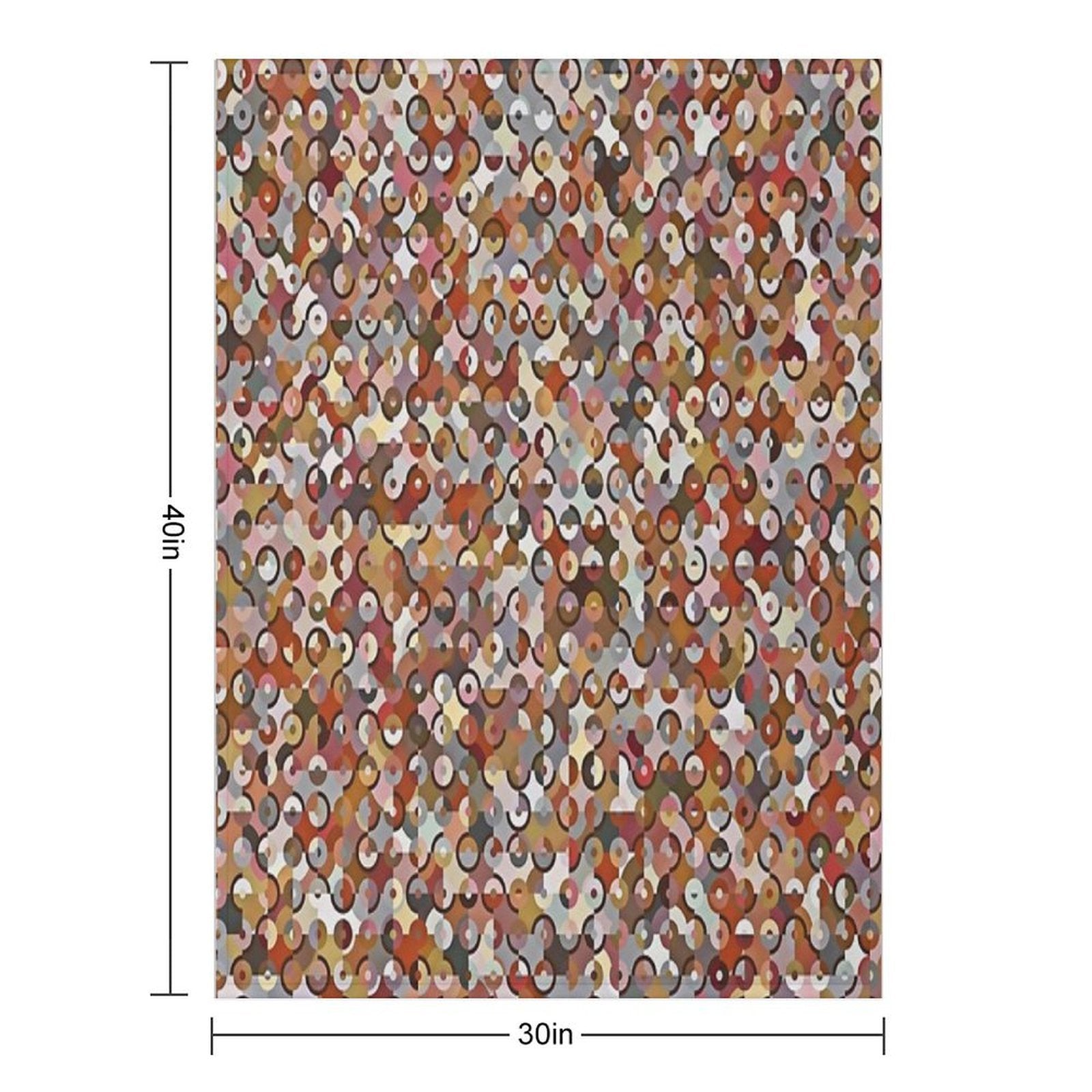 Circle Pattern in Soft Shades of Brown, Cream & Gold Sustainable Throw Blanket
