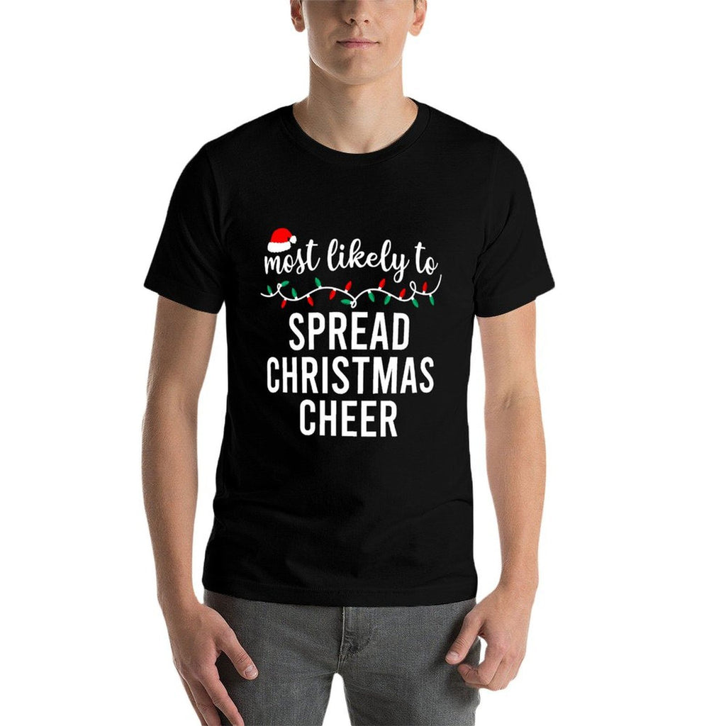 Most Likely To Christmas Matching Family Pajamas Funny Comfortable T-Shirt