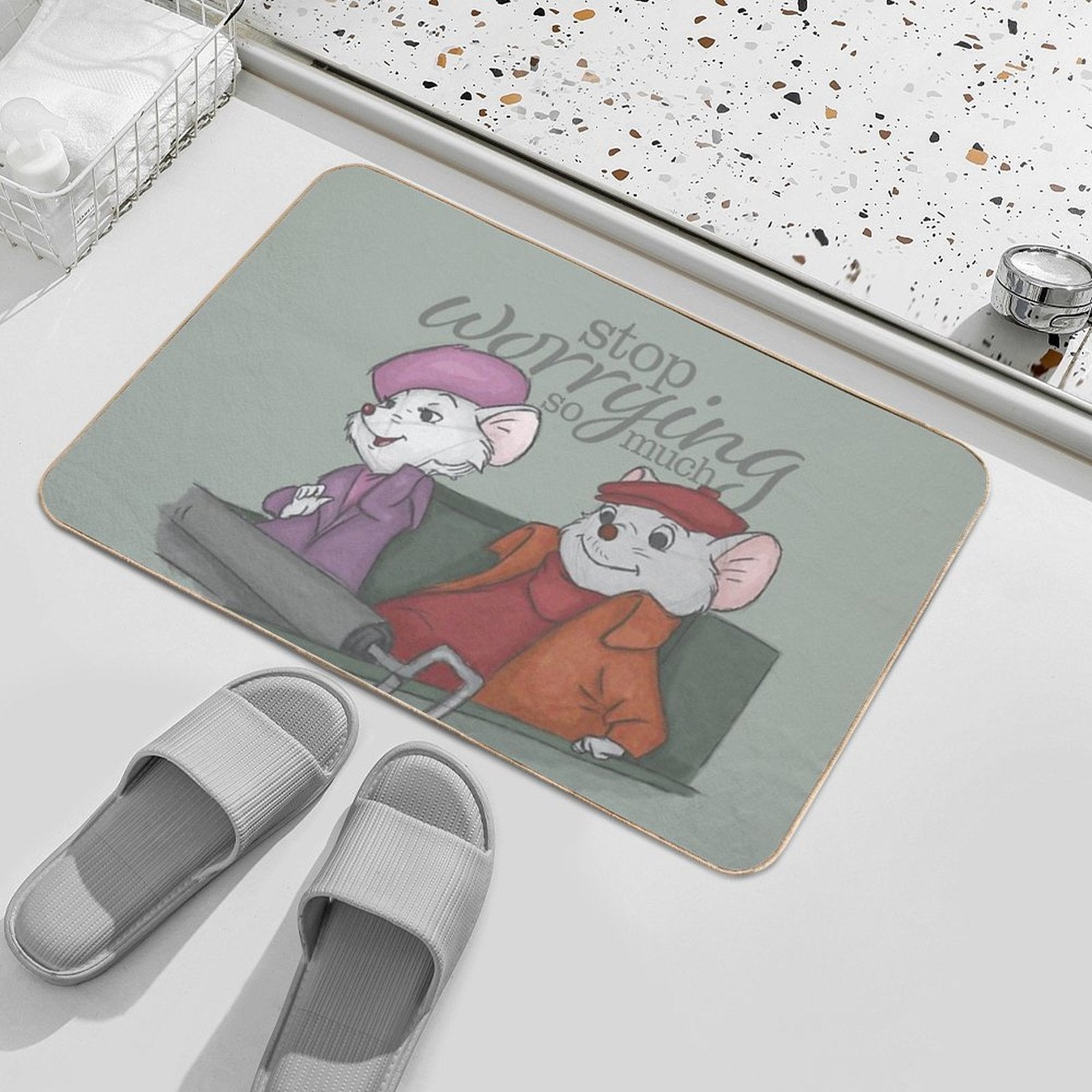Worrying  Fade-Resistant Bath Mat