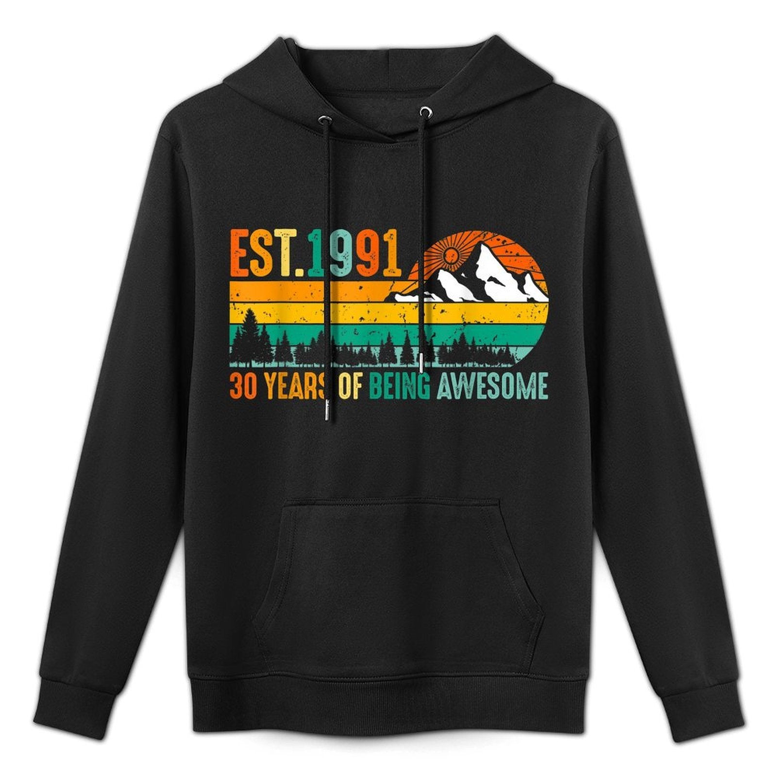Est. 1991 30 Years of Being Awesome Vintage 30th Birthday Durable Construction Hoodie