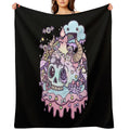 Pastel Goth Skull Kawaii Anti-pilling Throw Blanket