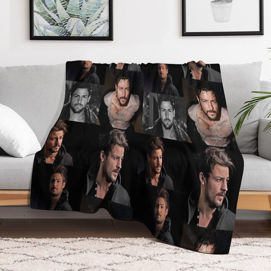 Tyler Hynes Collage Travel-friendly Throw Blanket