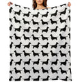 Dachshund Dog Silhouette(s)  Smooth Coated Wiener Dog Velvety-soft Throw Blanket