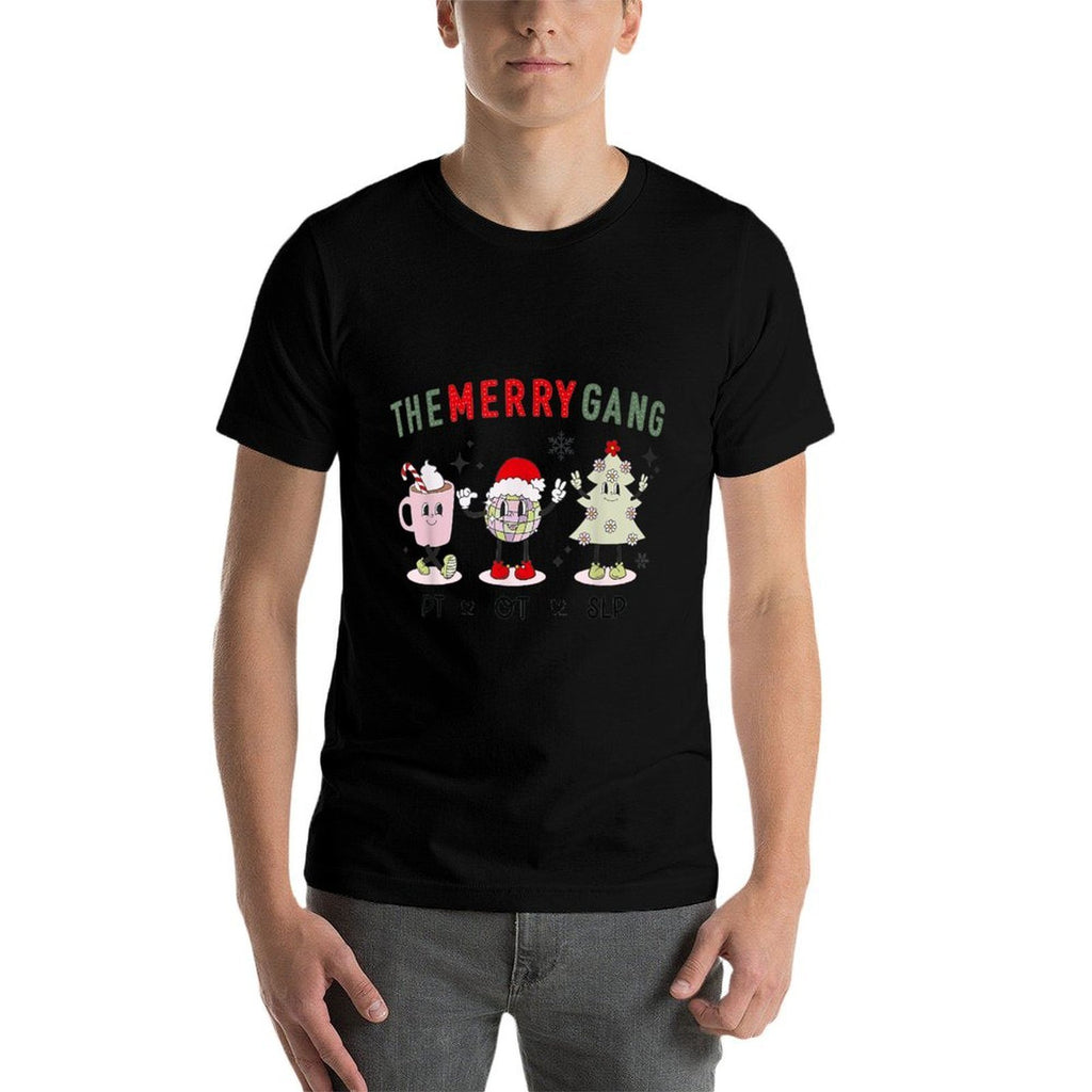 Women Merry Therapy Gang Holiday Therapy Squad Christmas  Quick-drying T-Shirt